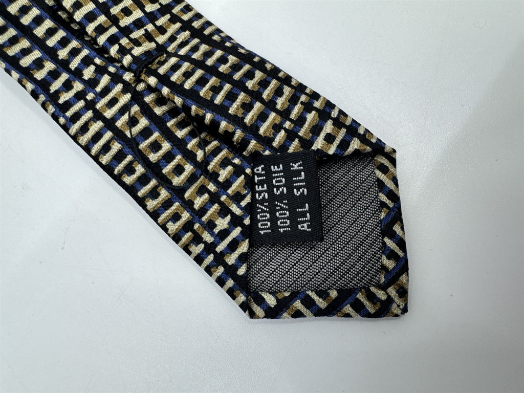 Jhane Barnes Gold, Black And Blue Men's Neck Tie
