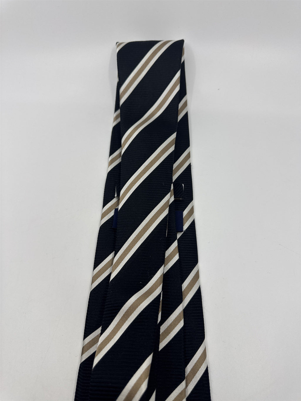 Sean John Fine Tailoring Black, Brown And White Striped Men's Neck Tie