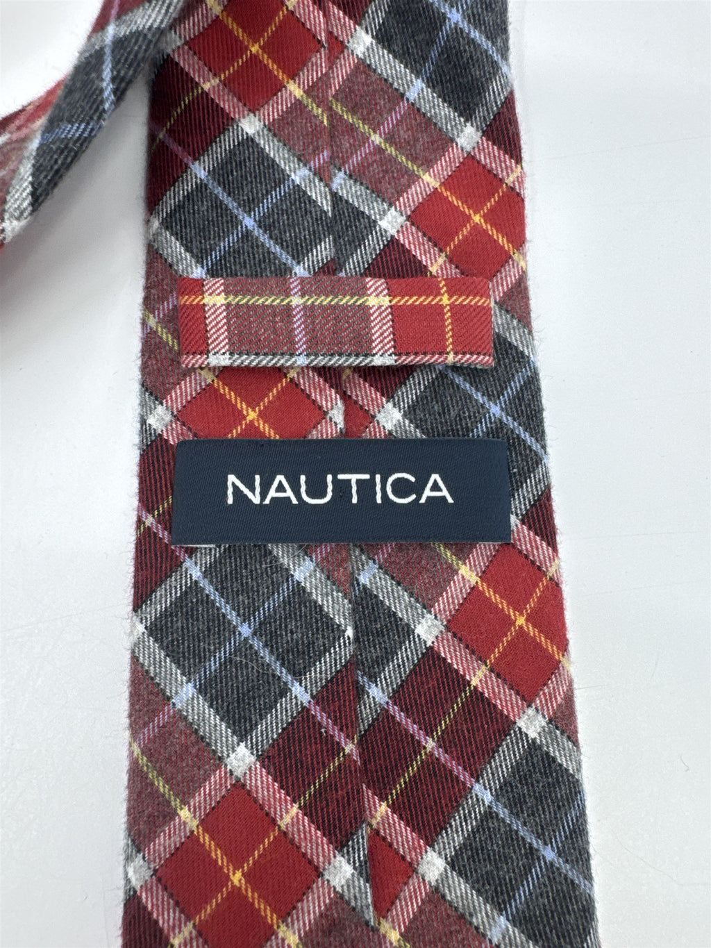 Nautica Red, Blue And Yellow Plaid Men's Neck Tie