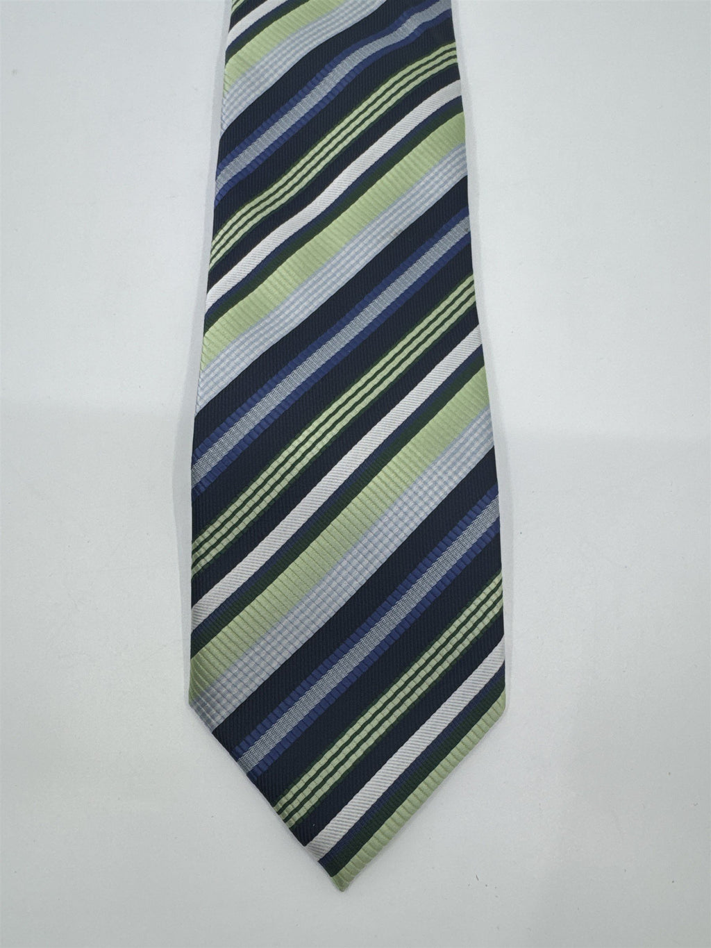 Alexander Julian Colours Green, Blue and Silver Striped Men's Neck Tie
