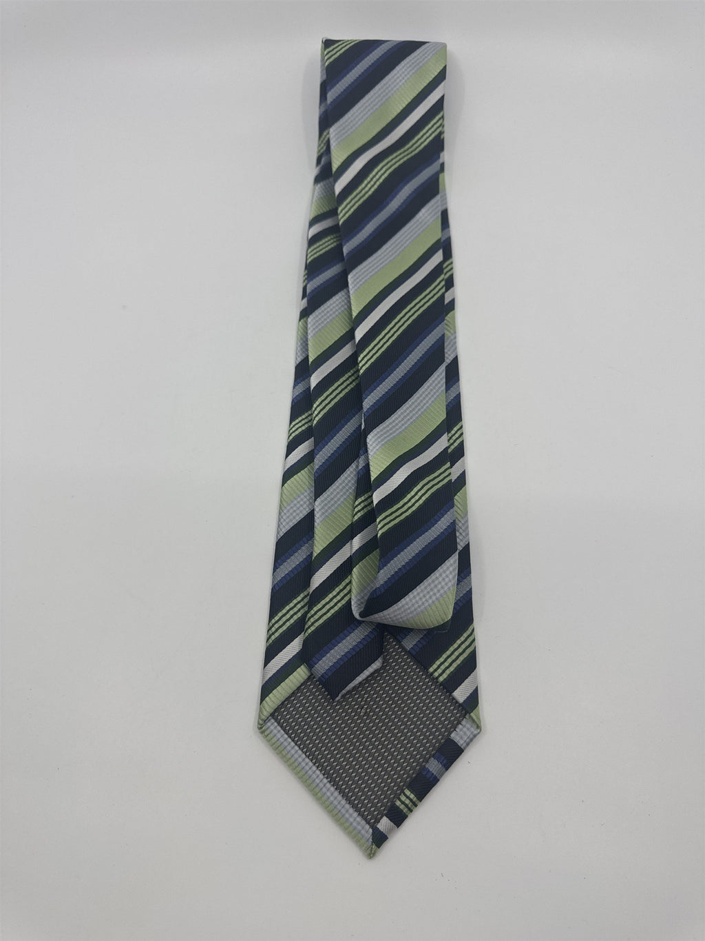 Alexander Julian Colours Green, Blue and Silver Striped Men's Neck Tie