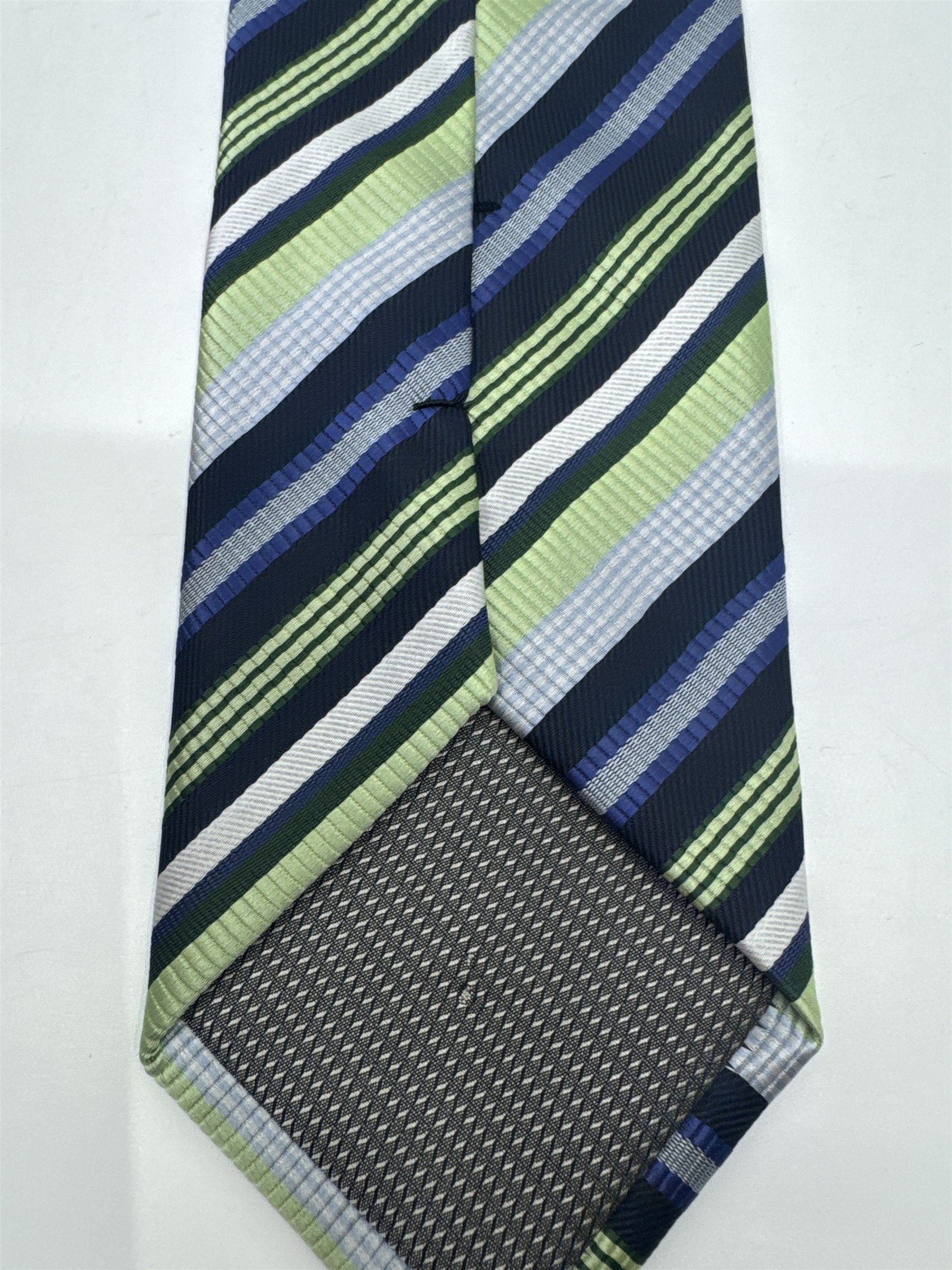 Alexander Julian Colours Green, Blue and Silver Striped Men's Neck Tie