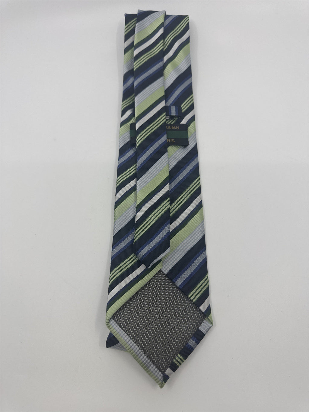Alexander Julian Colours Green, Blue and Silver Striped Men's Neck Tie