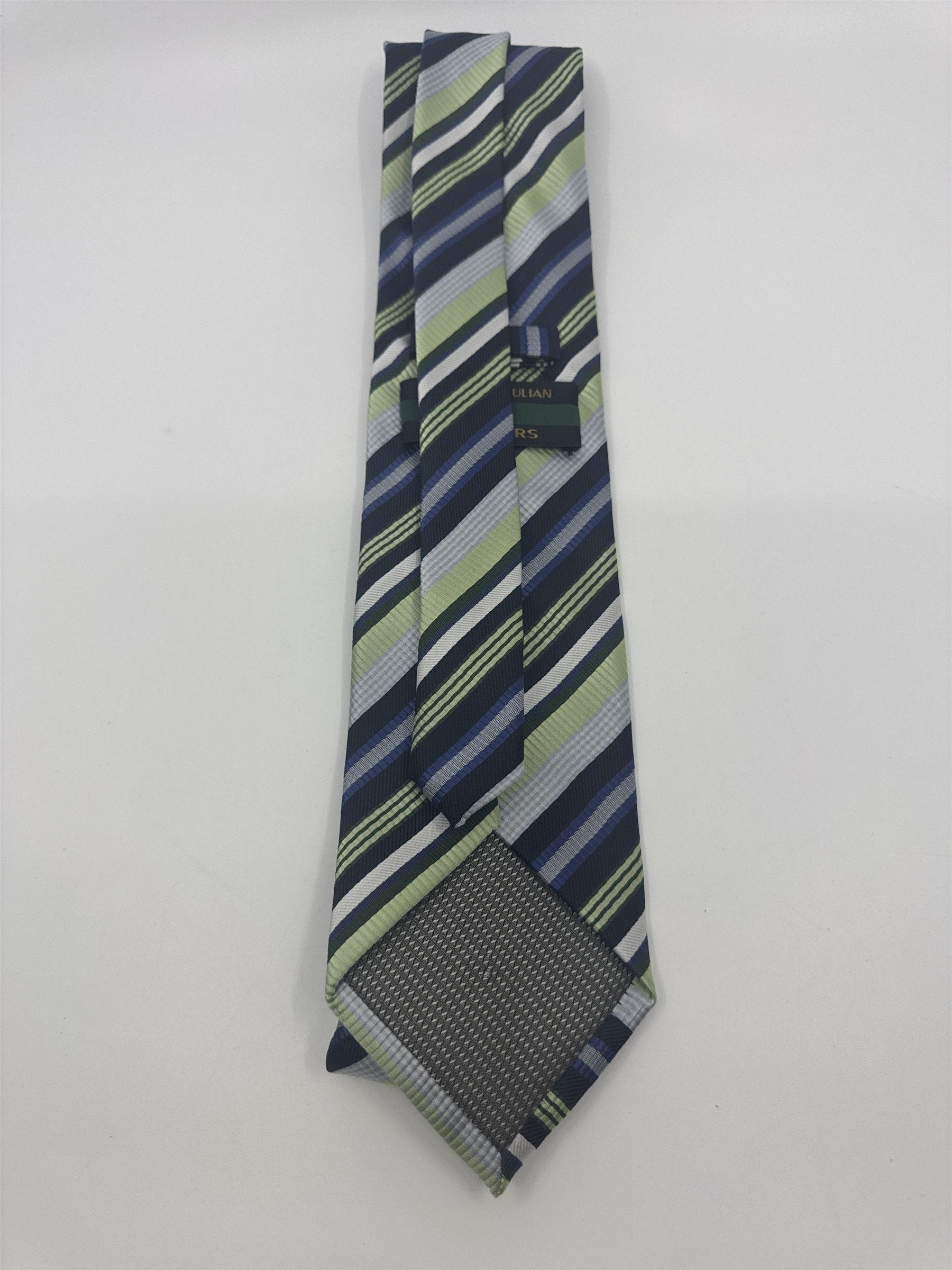 Alexander Julian Colours Green, Blue and Silver Striped Men's Neck Tie