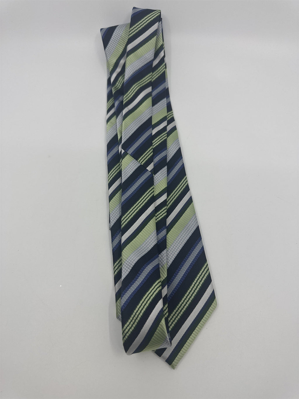 Alexander Julian Colours Green, Blue and Silver Striped Men's Neck Tie