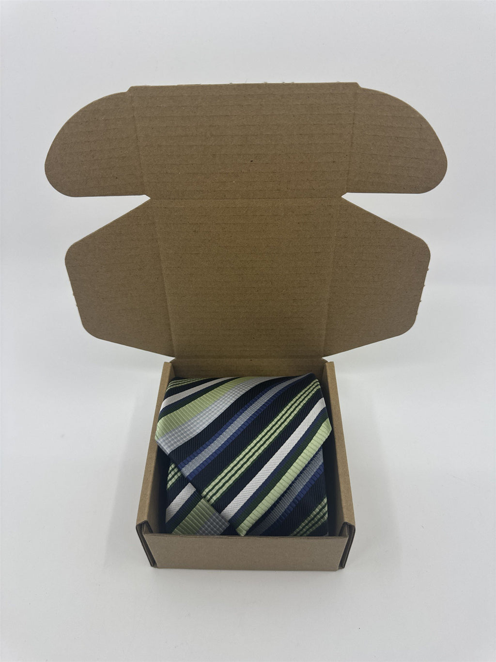 Alexander Julian Colours Green, Blue and Silver Striped Men's Neck Tie