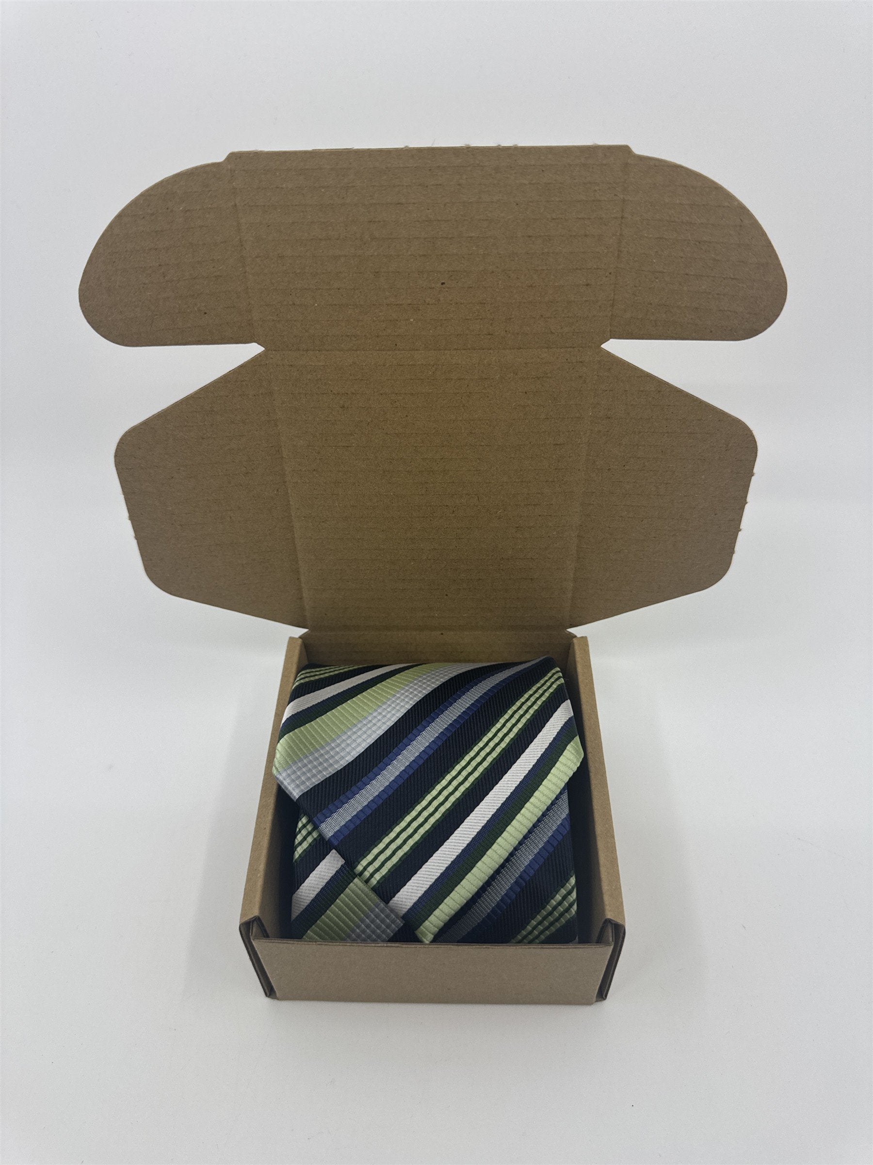 Alexander Julian Colours Green, Blue and Silver Striped Men's Neck Tie