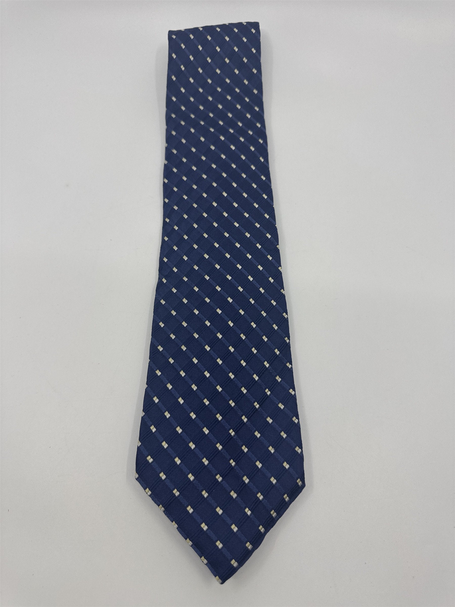 Tommy Hilfiger Blue Men's Neck Tie W/ White Dots And Stars On Inside