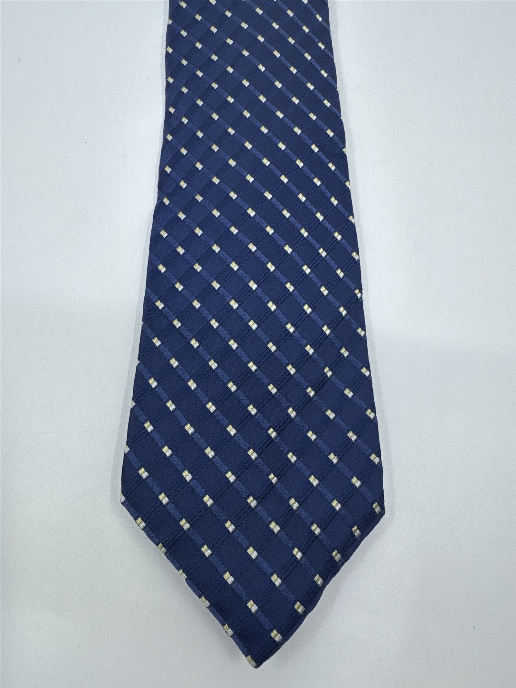Tommy Hilfiger Blue Men's Neck Tie W/ White Dots And Stars On Inside