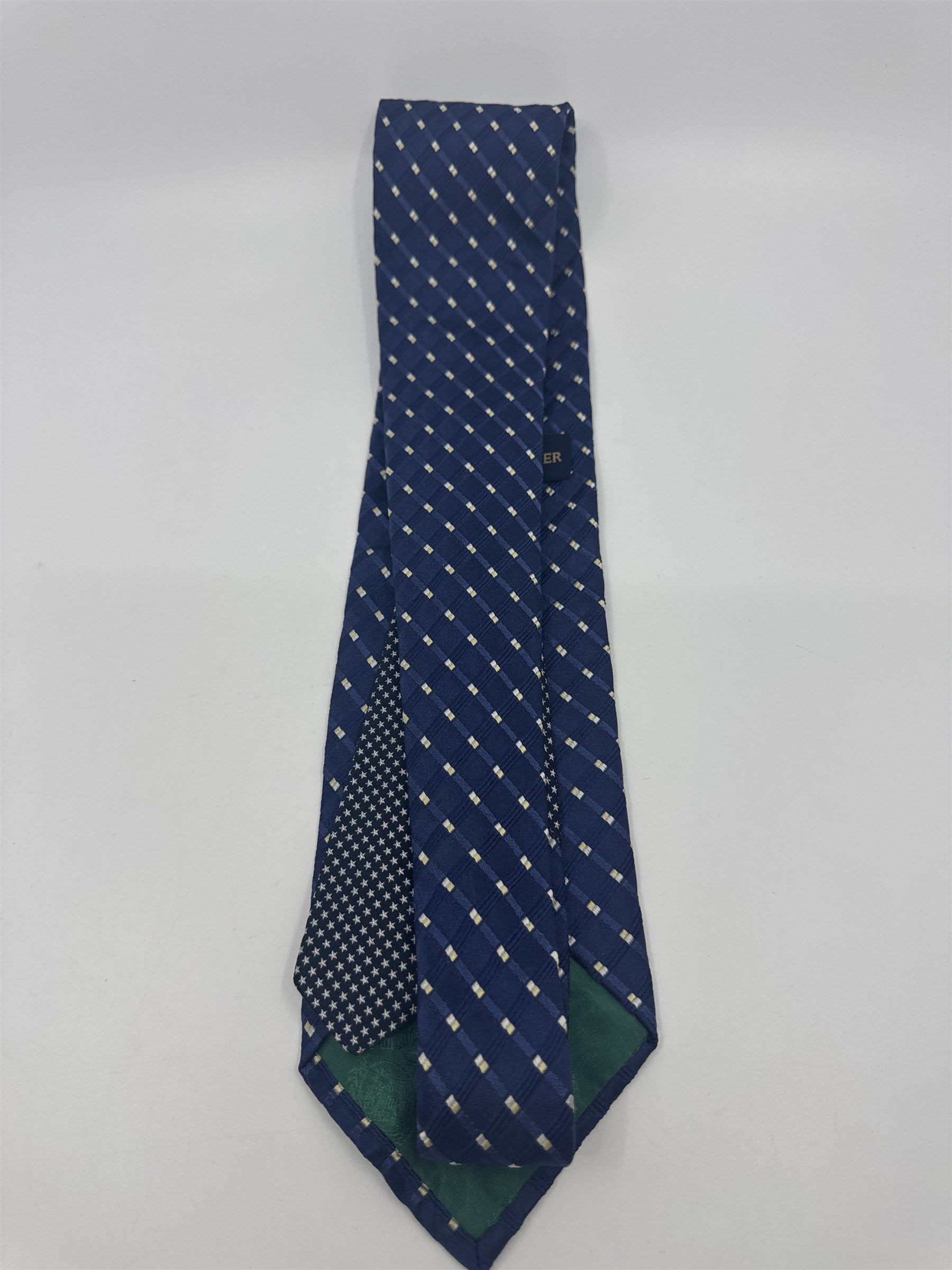 Tommy Hilfiger Blue Men's Neck Tie W/ White Dots And Stars On Inside