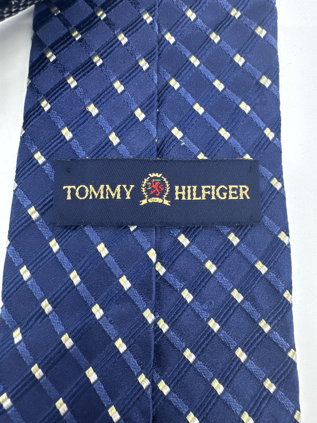 Tommy Hilfiger Blue Men's Neck Tie W/ White Dots And Stars On Inside