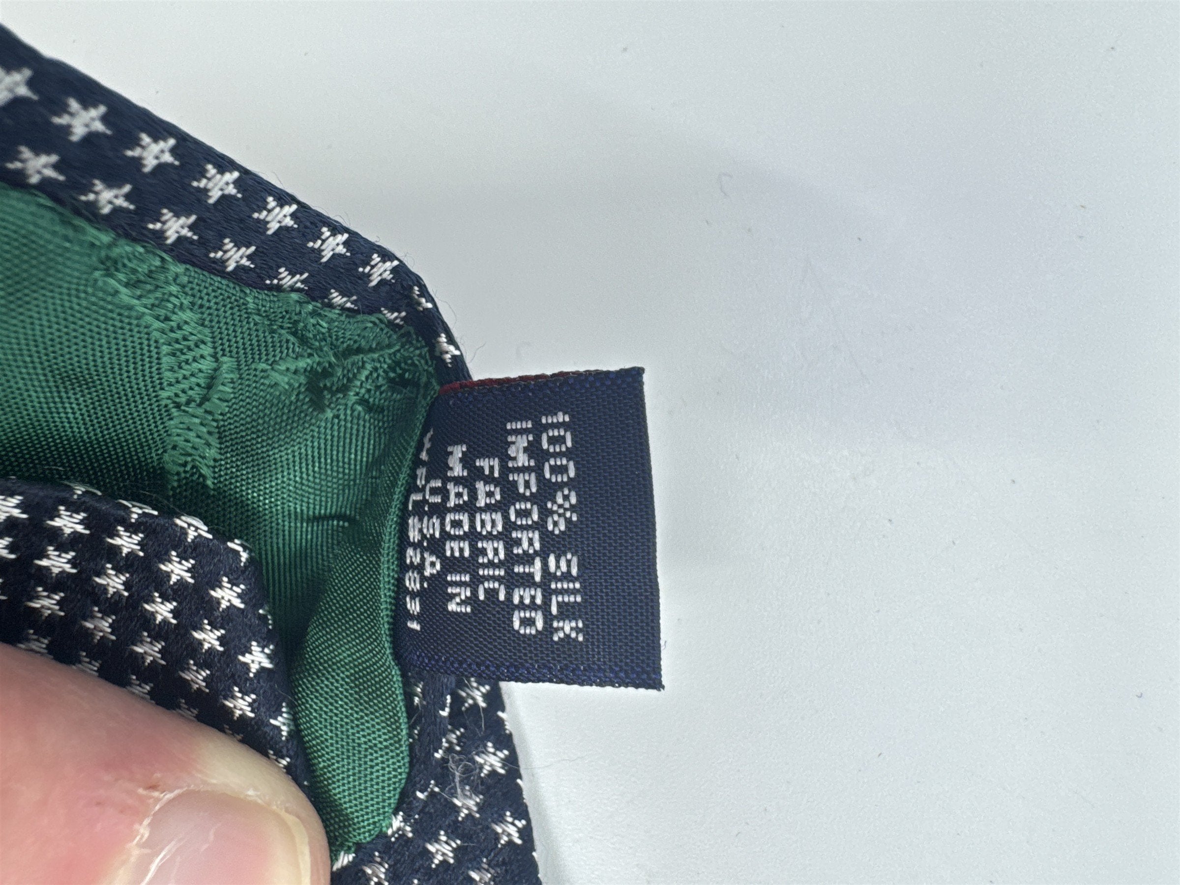 Tommy Hilfiger Blue Men's Neck Tie W/ White Dots And Stars On Inside
