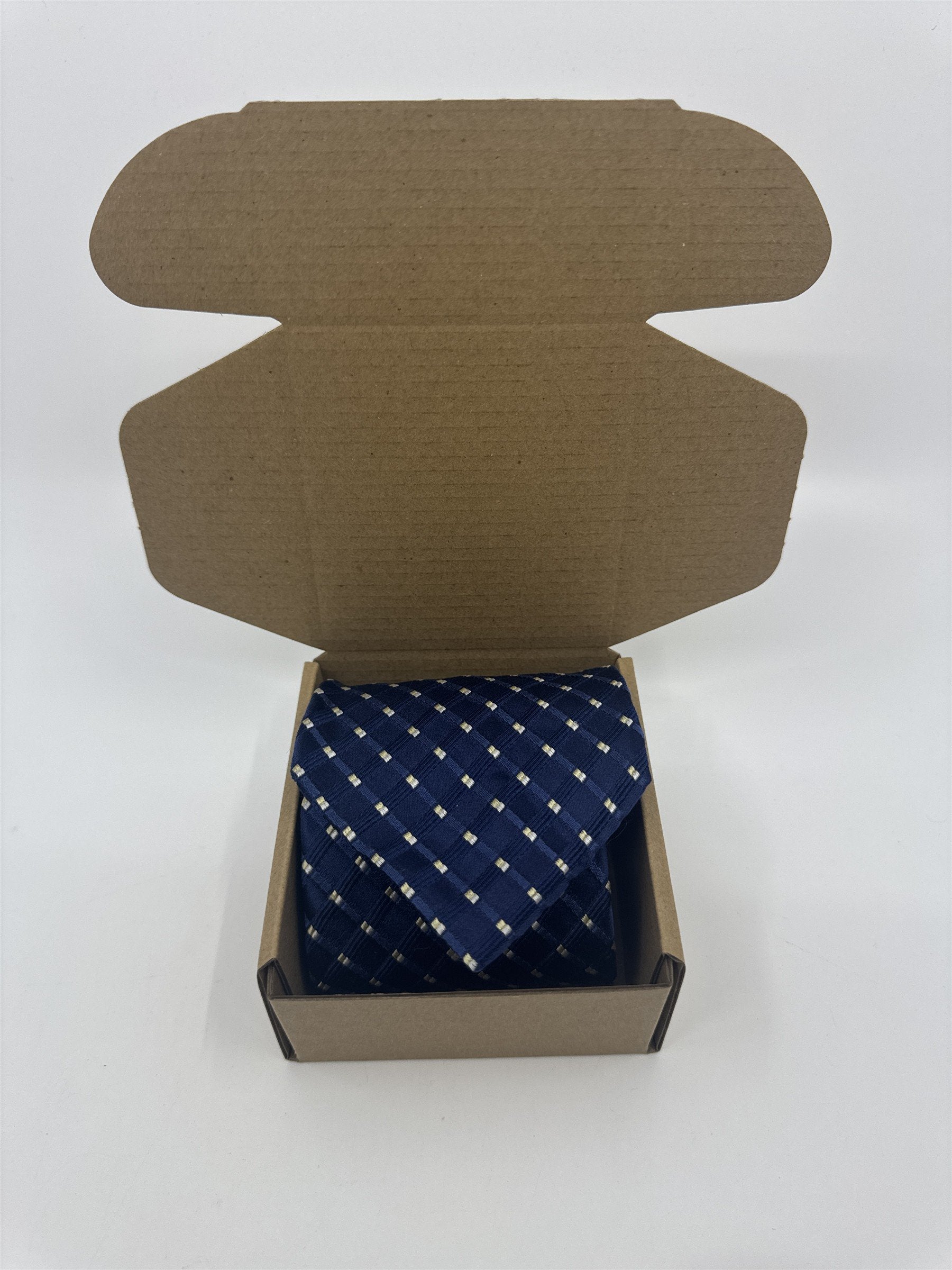 Tommy Hilfiger Blue Men's Neck Tie W/ White Dots And Stars On Inside