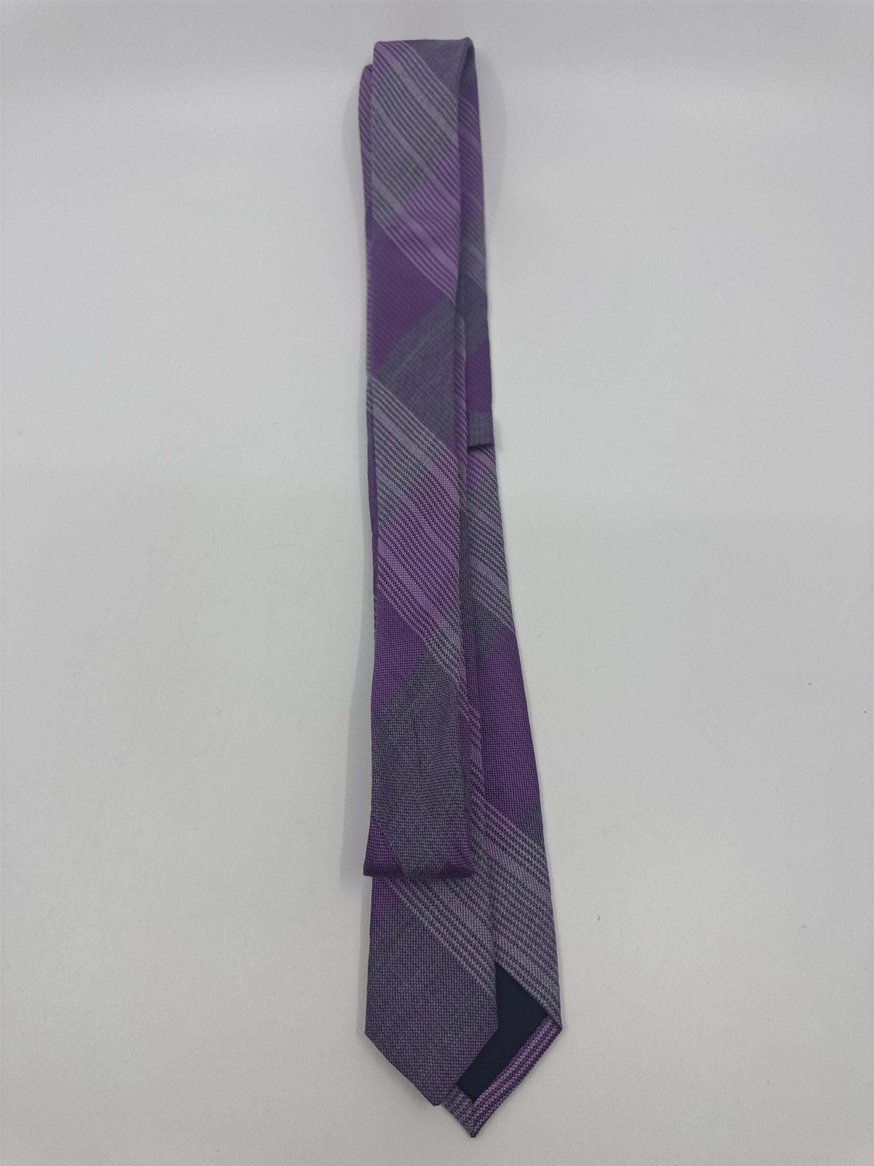 Calvin Klein Purple And Grey Plaid Slim Men's Neck Tie