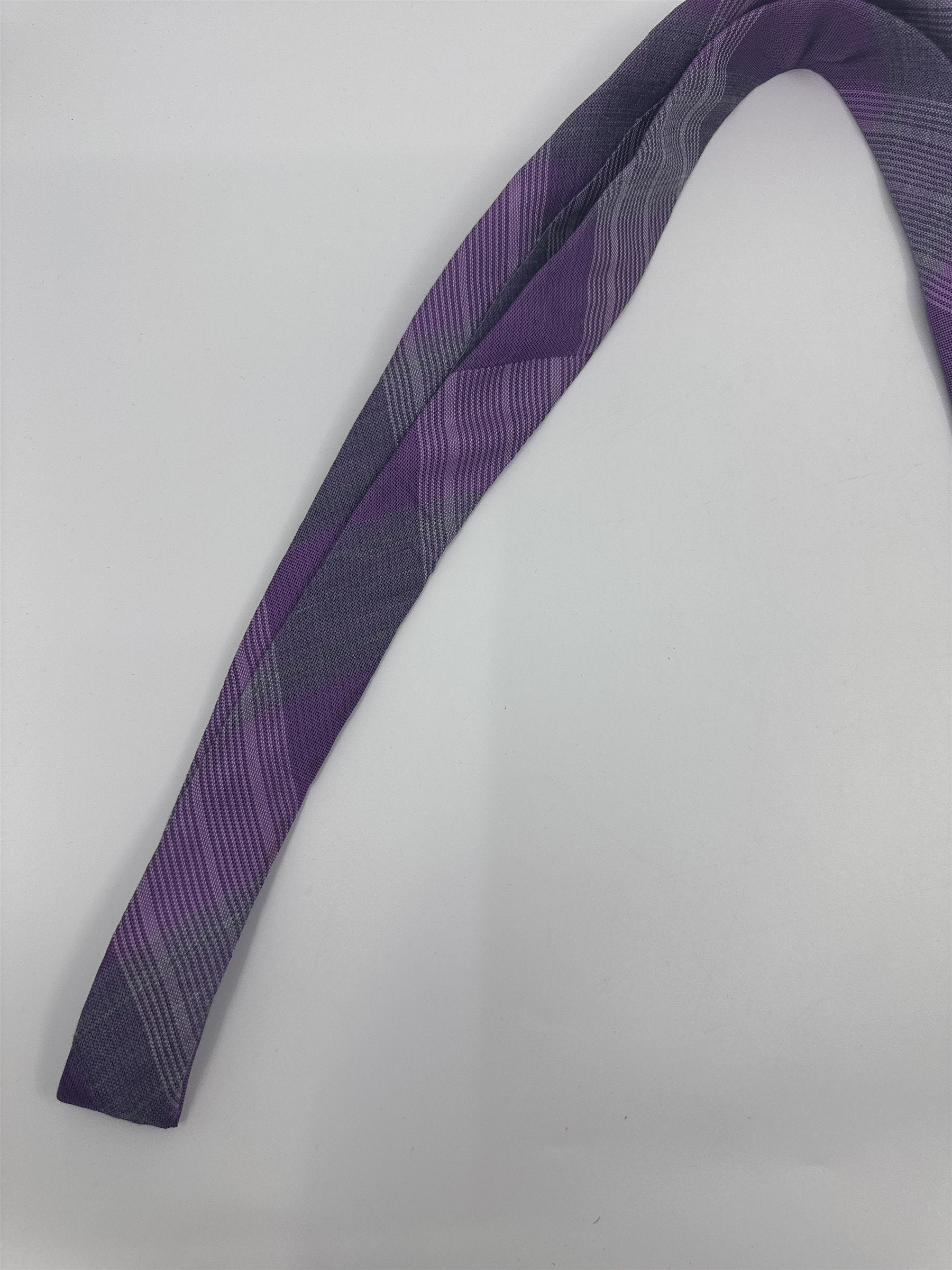 Calvin Klein Purple And Grey Plaid Slim Men's Neck Tie