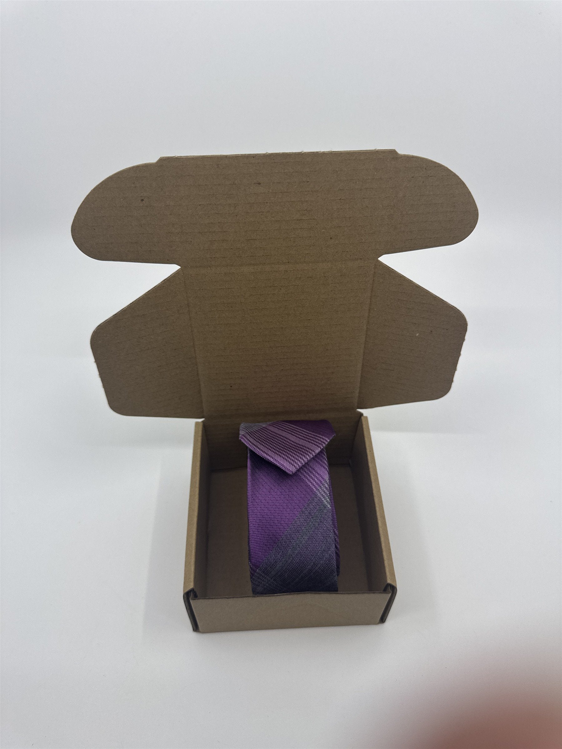 Calvin Klein Purple And Grey Plaid Slim Men's Neck Tie