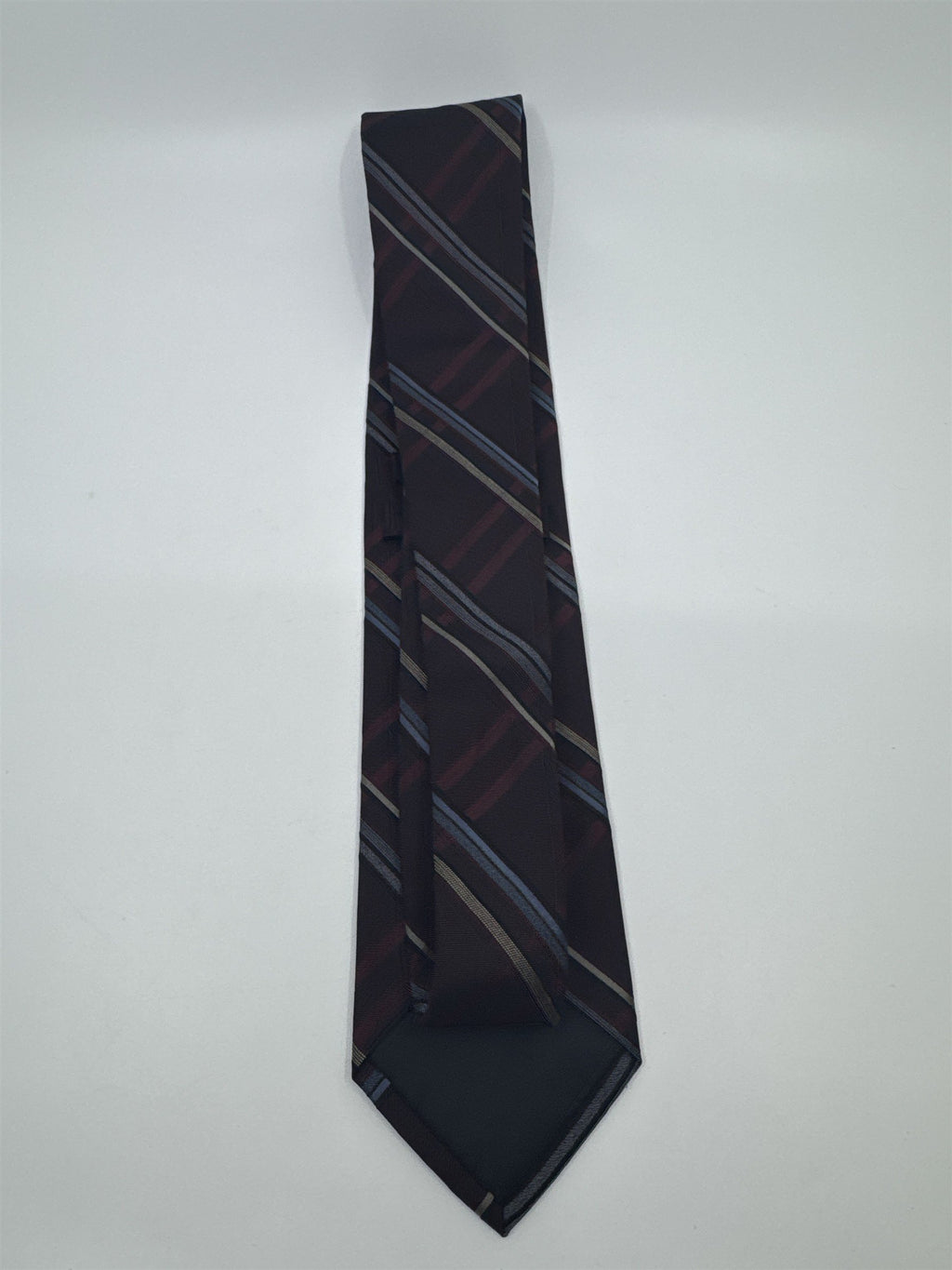 Claiborne Maroon, Gold And Grey Plaid Men's Neck Tie