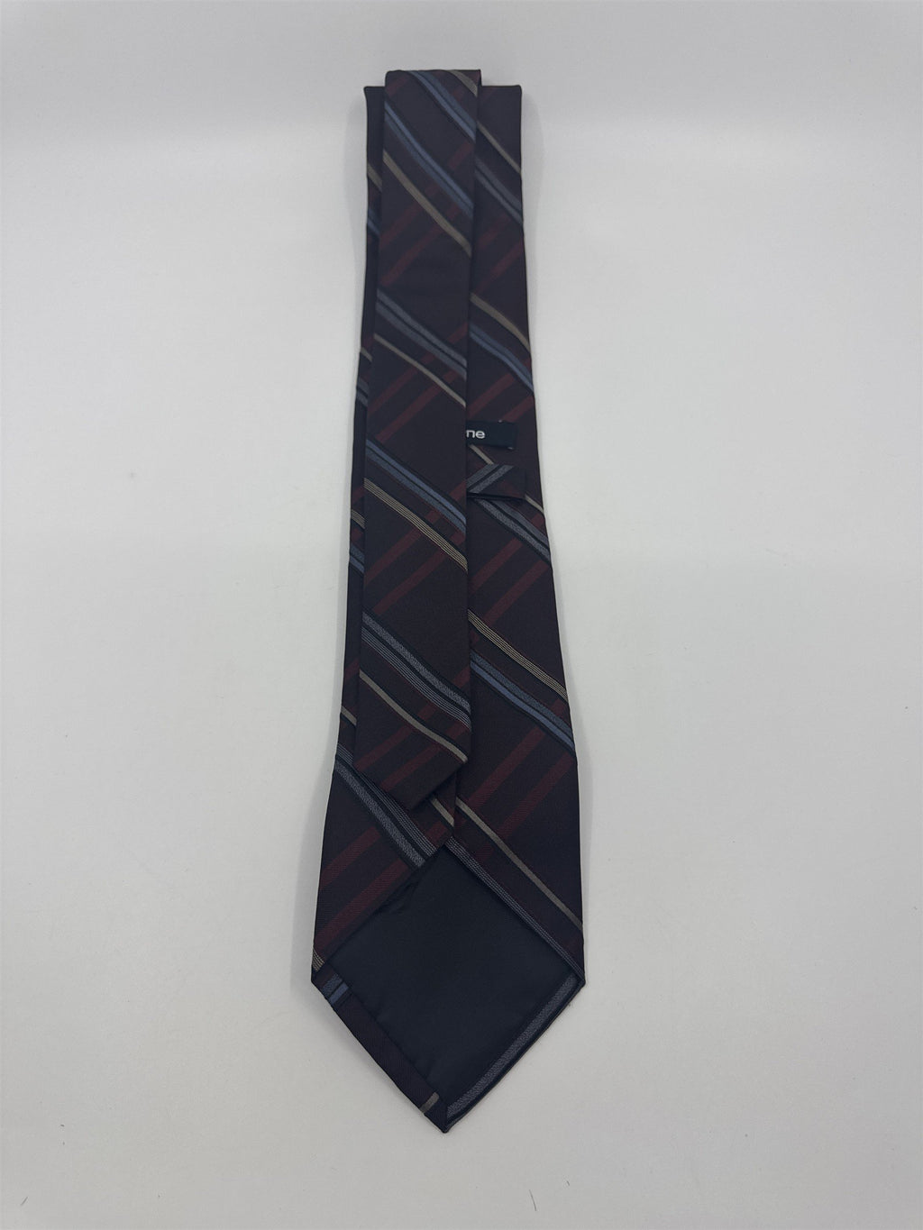 Claiborne Maroon, Gold And Grey Plaid Men's Neck Tie