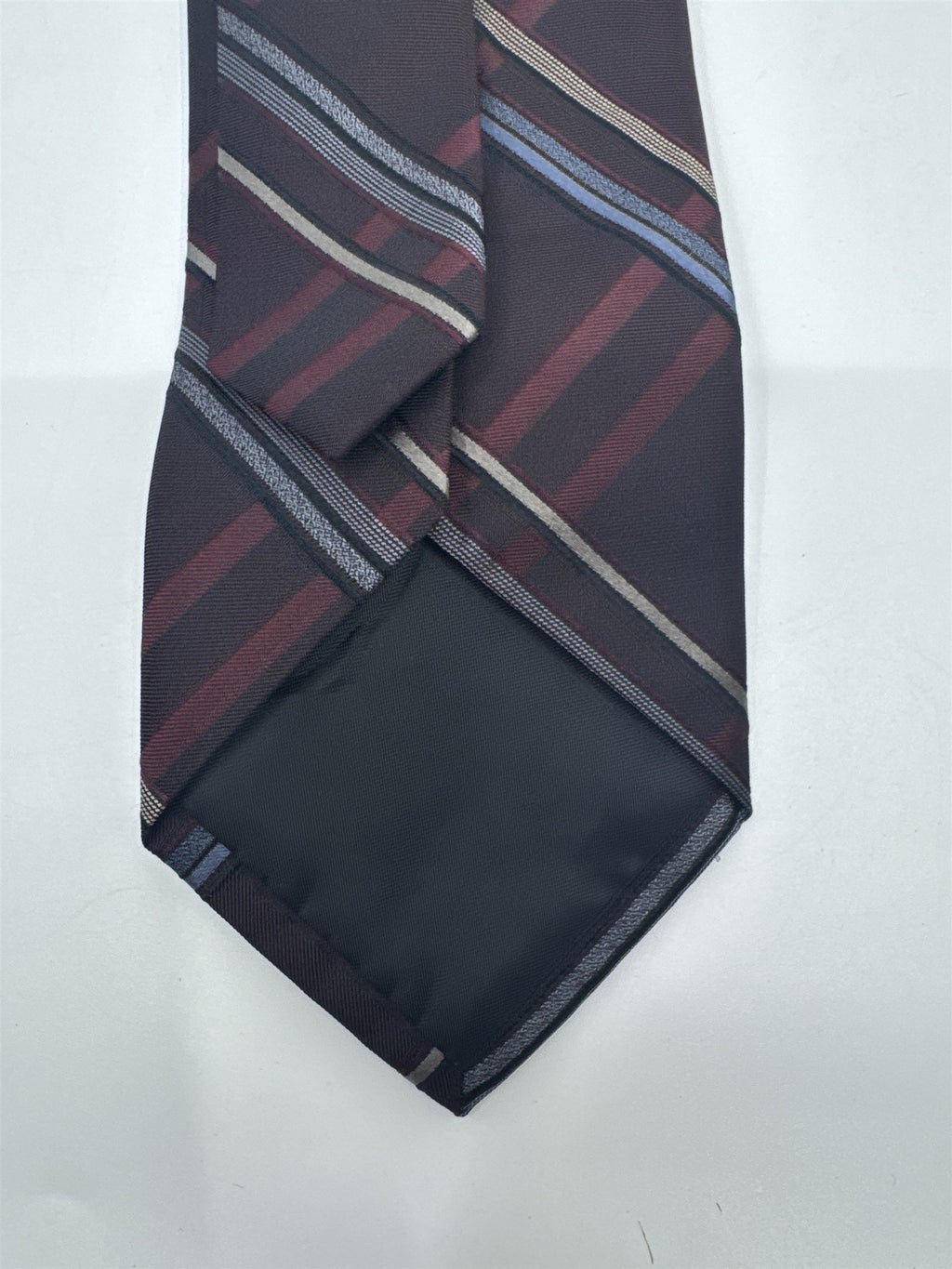 Claiborne Maroon, Gold And Grey Plaid Men's Neck Tie