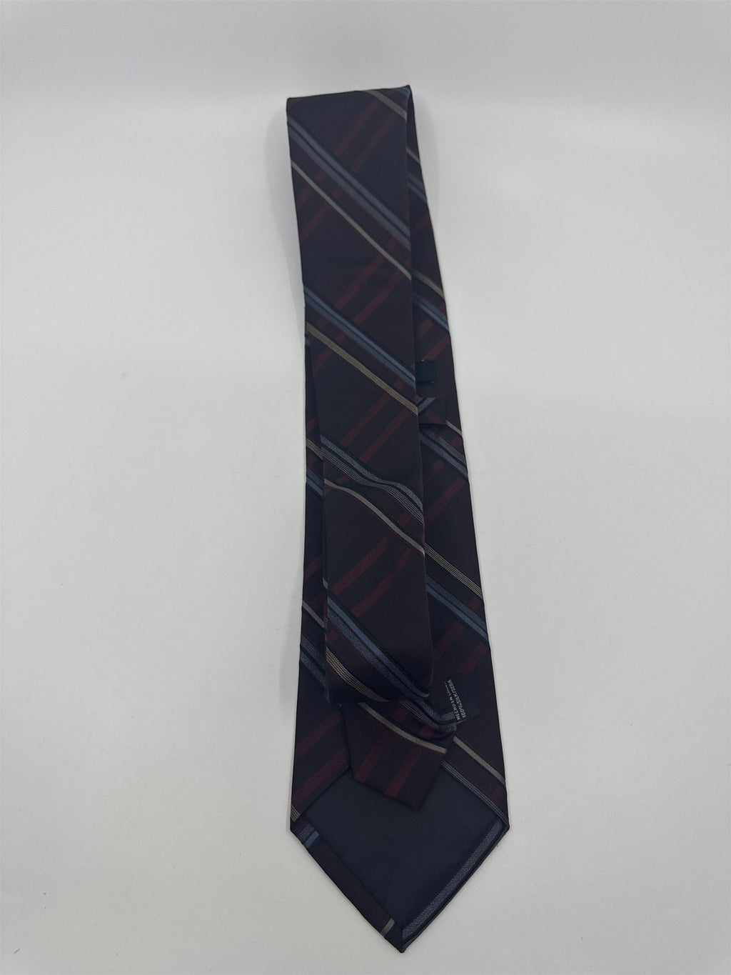 Claiborne Maroon, Gold And Grey Plaid Men's Neck Tie