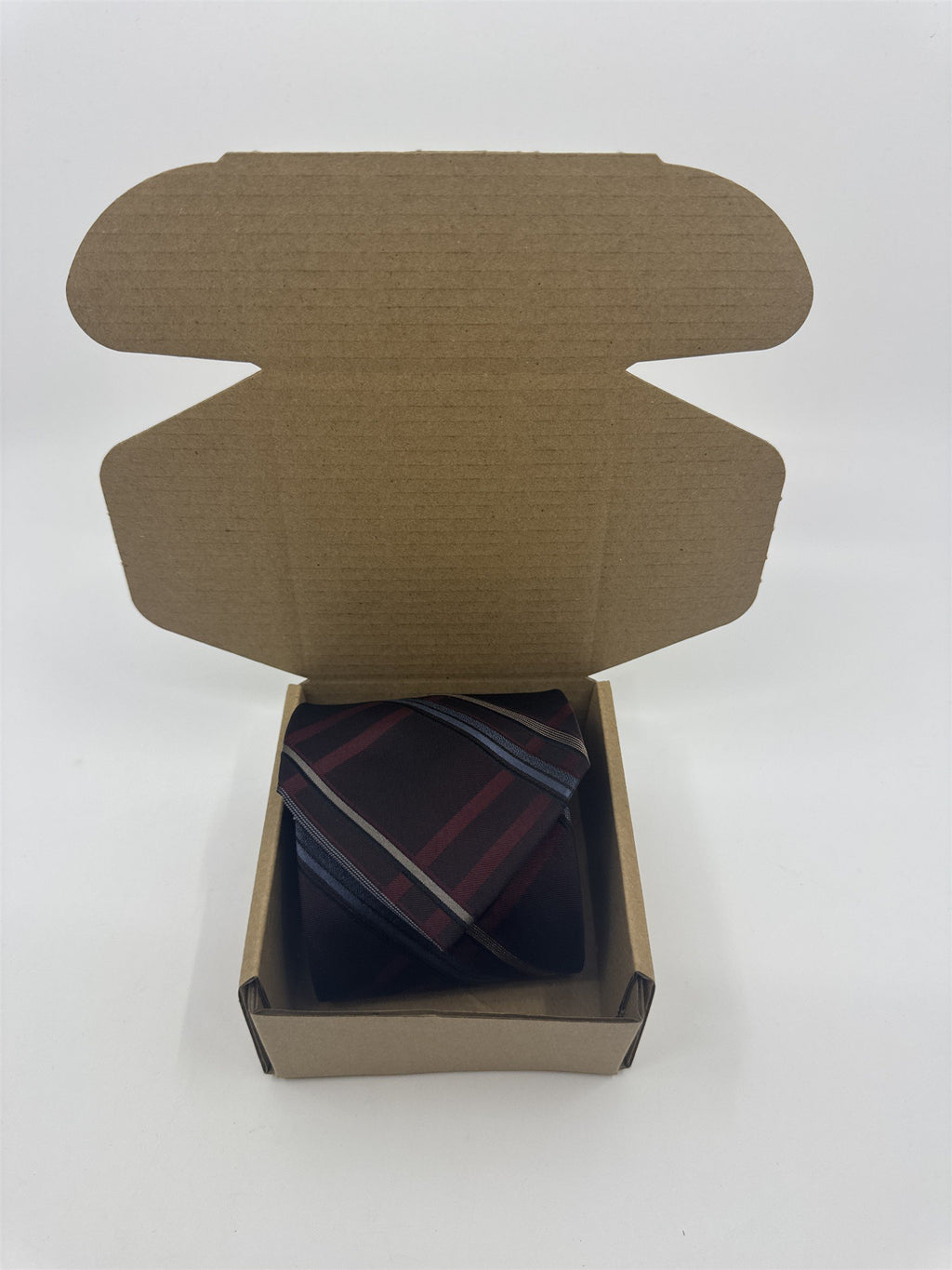 Claiborne Maroon, Gold And Grey Plaid Men's Neck Tie