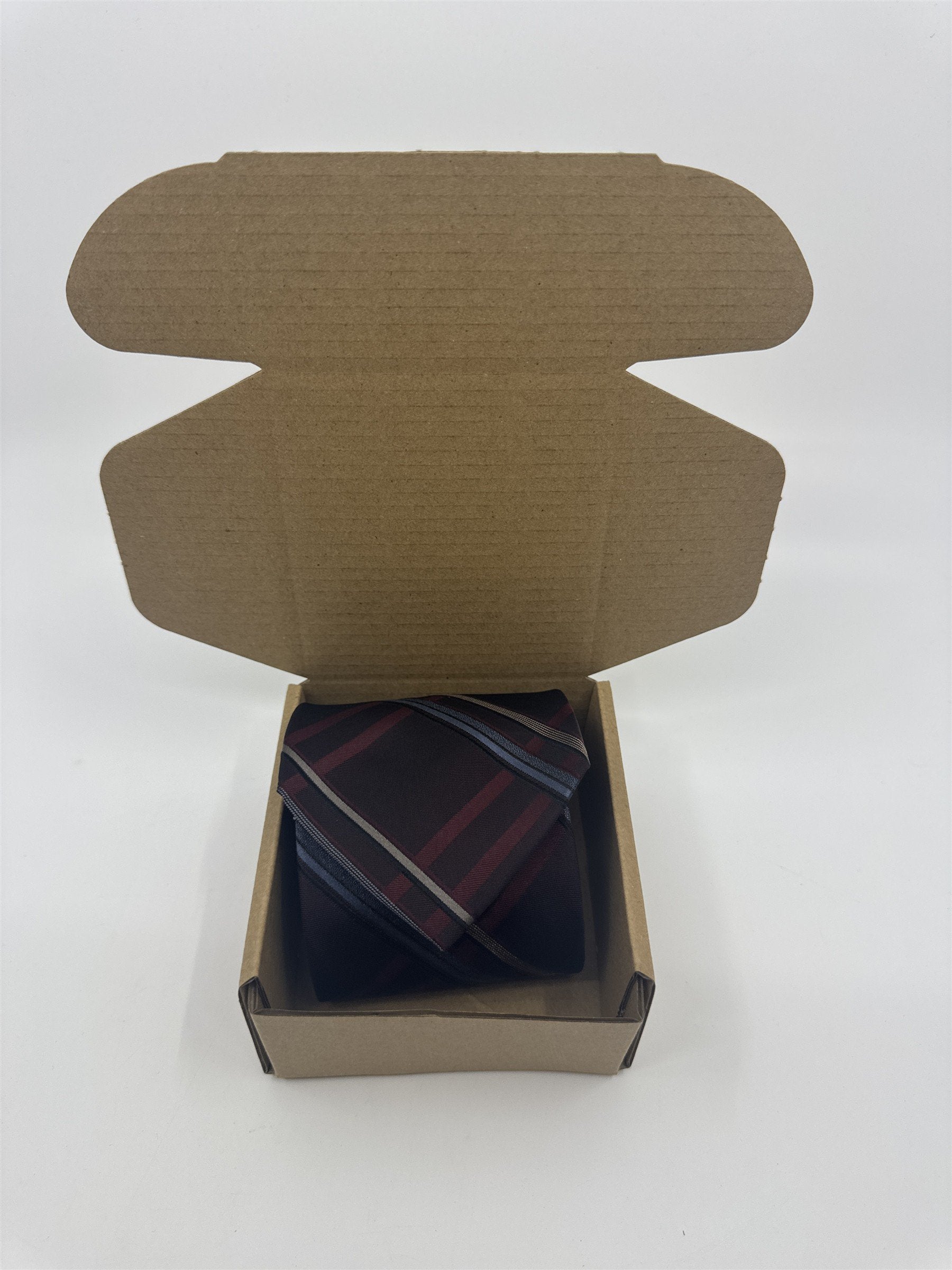 Claiborne Maroon, Gold And Grey Plaid Men's Neck Tie