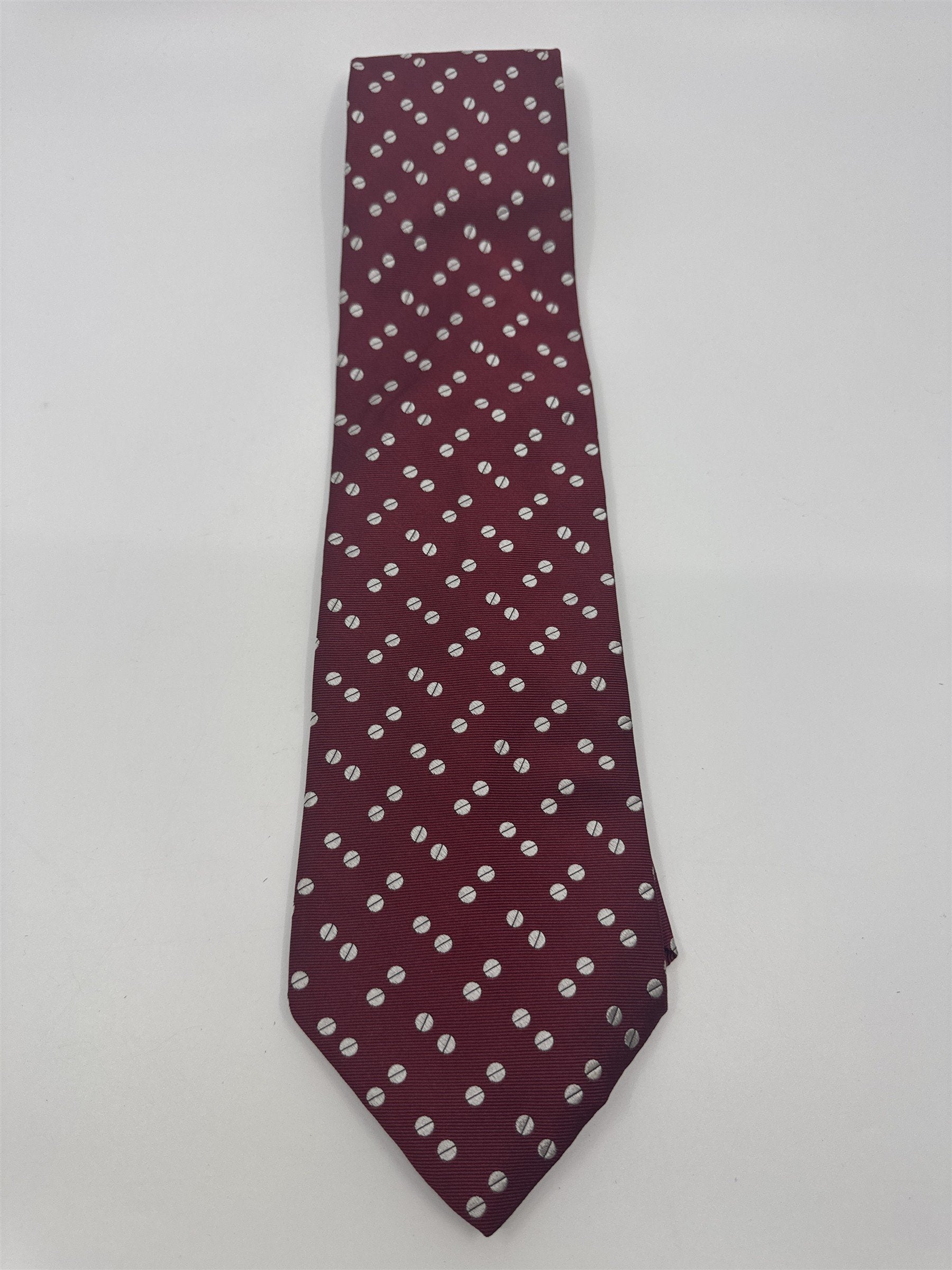 Red Grant Thomas Dot/Circle Pattern Men's Neck Tie