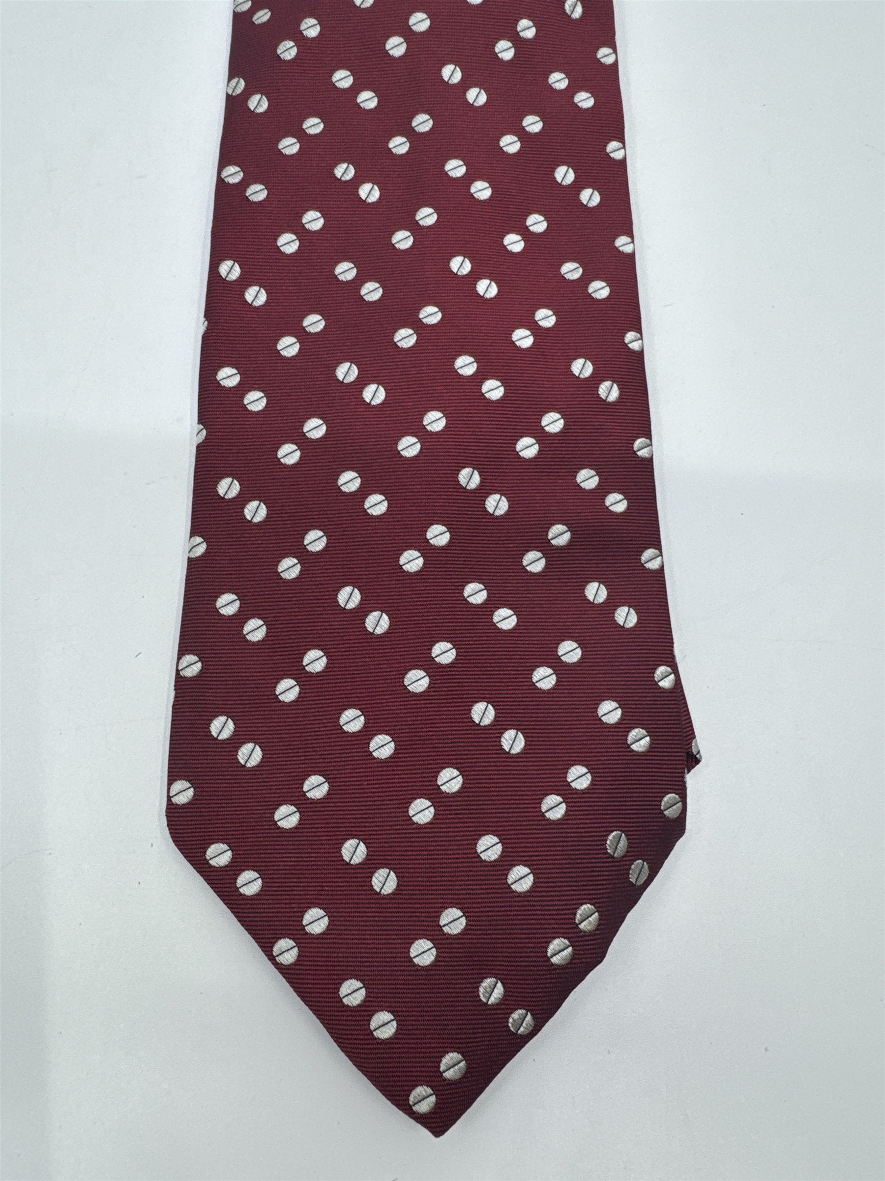 Red Grant Thomas Dot/Circle Pattern Men's Neck Tie