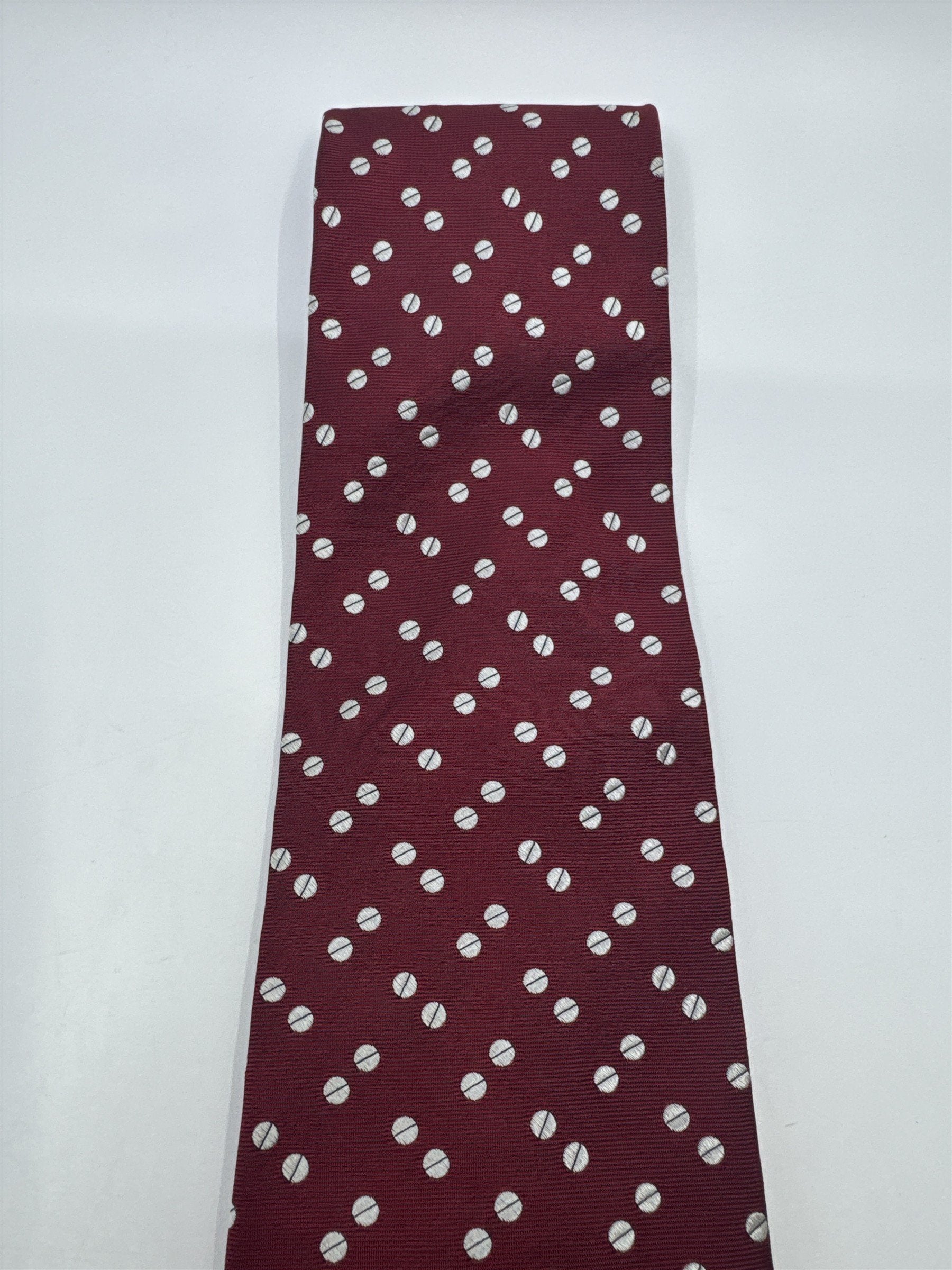 Red Grant Thomas Dot/Circle Pattern Men's Neck Tie