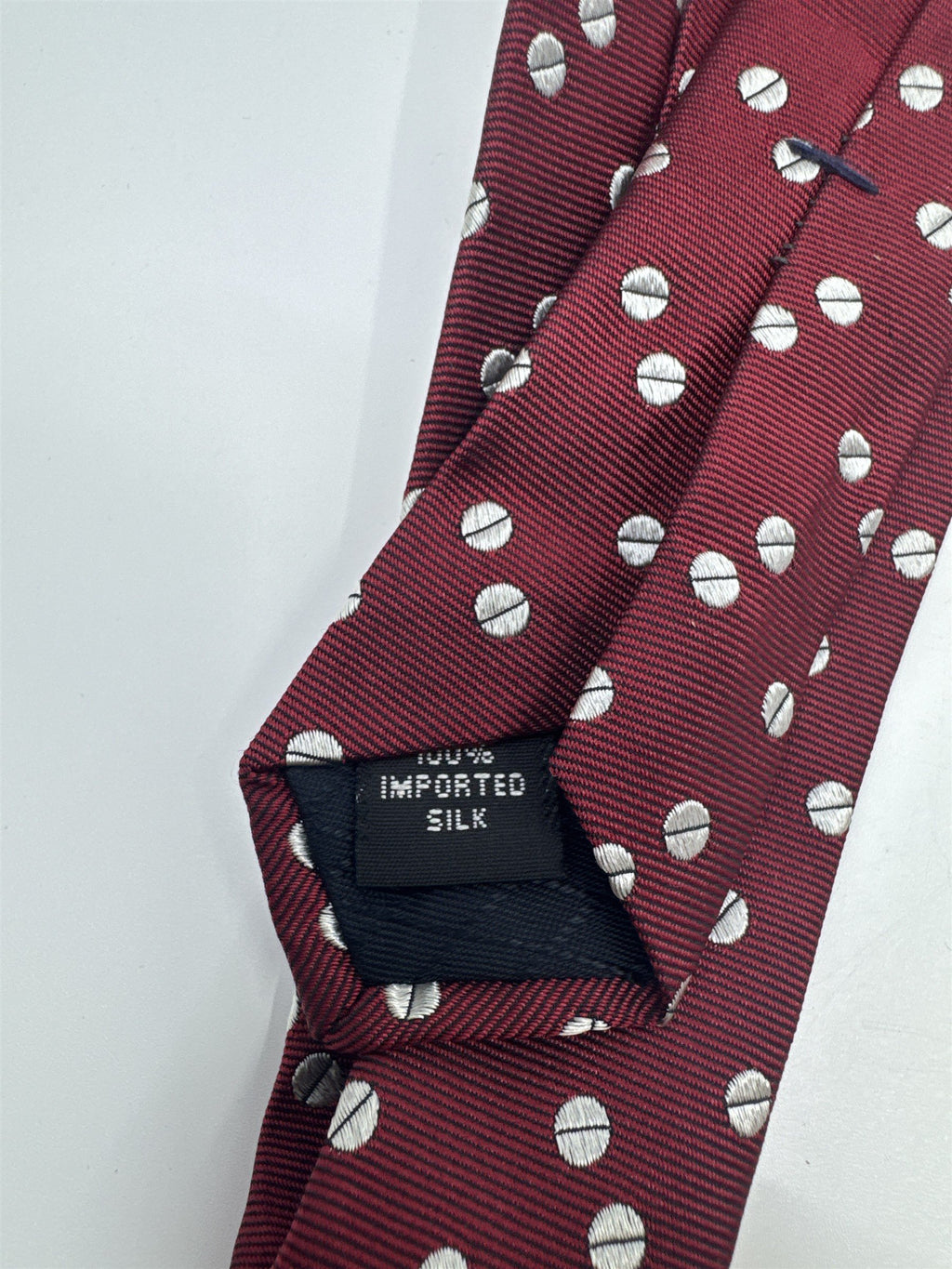 Red Grant Thomas Dot/Circle Pattern Men's Neck Tie