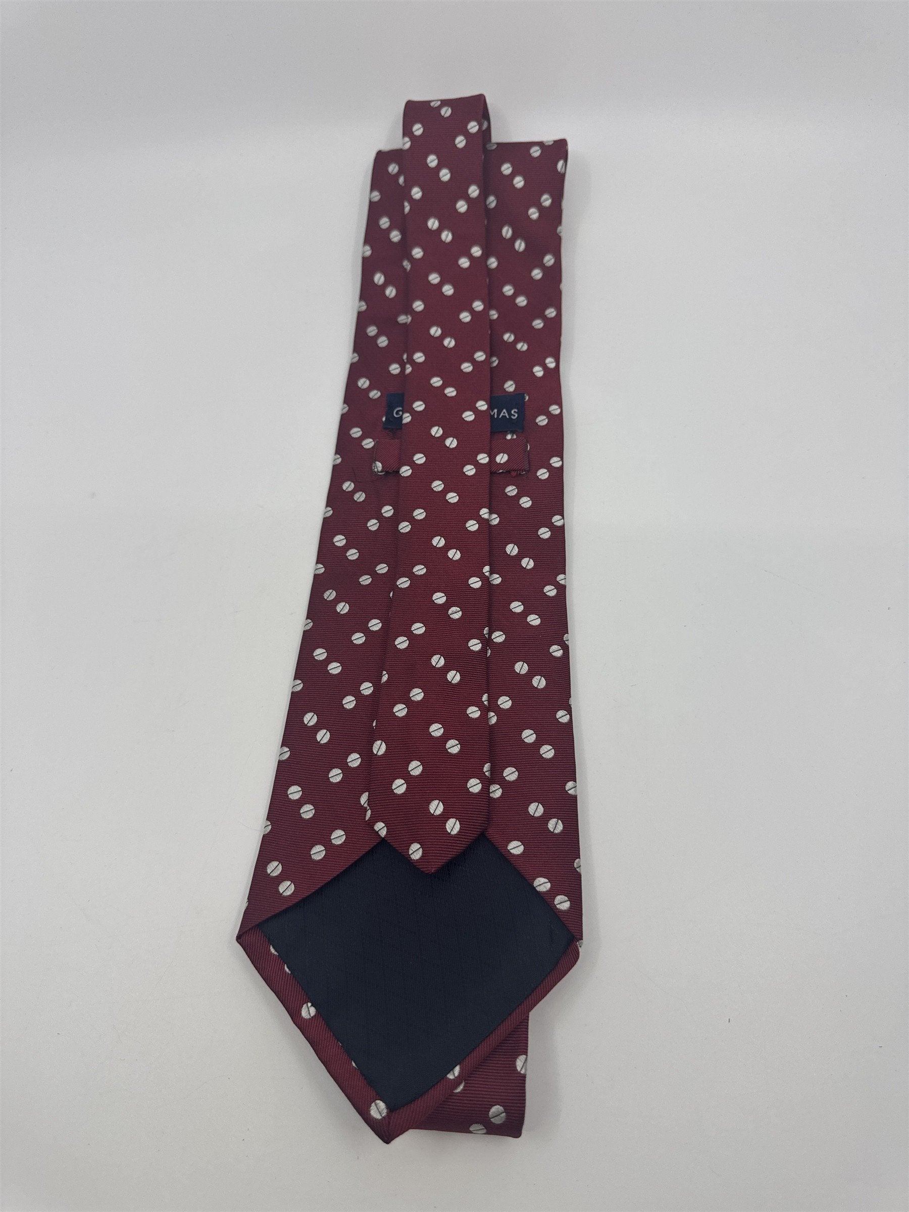 Red Grant Thomas Dot/Circle Pattern Men's Neck Tie
