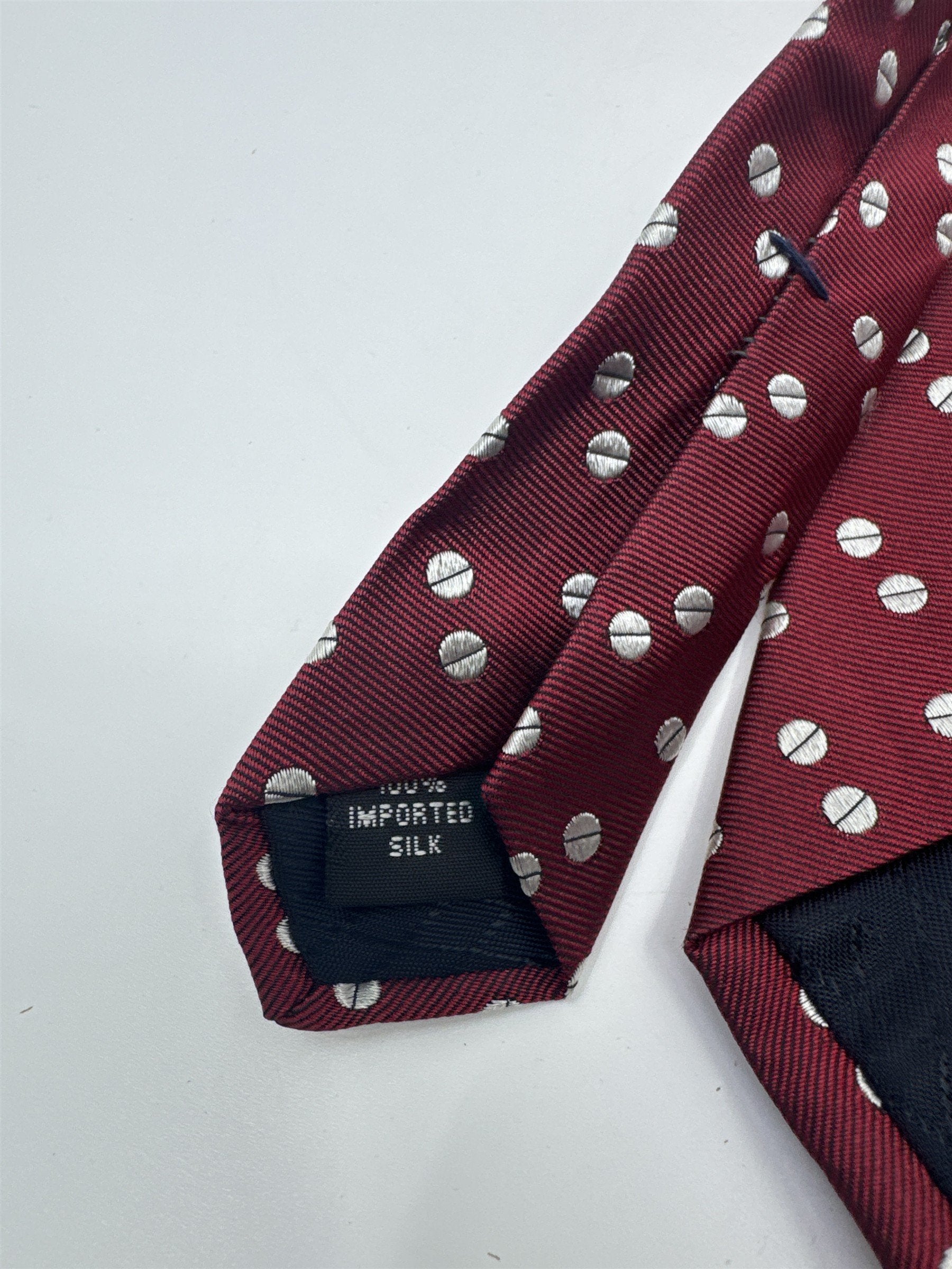 Red Grant Thomas Dot/Circle Pattern Men's Neck Tie