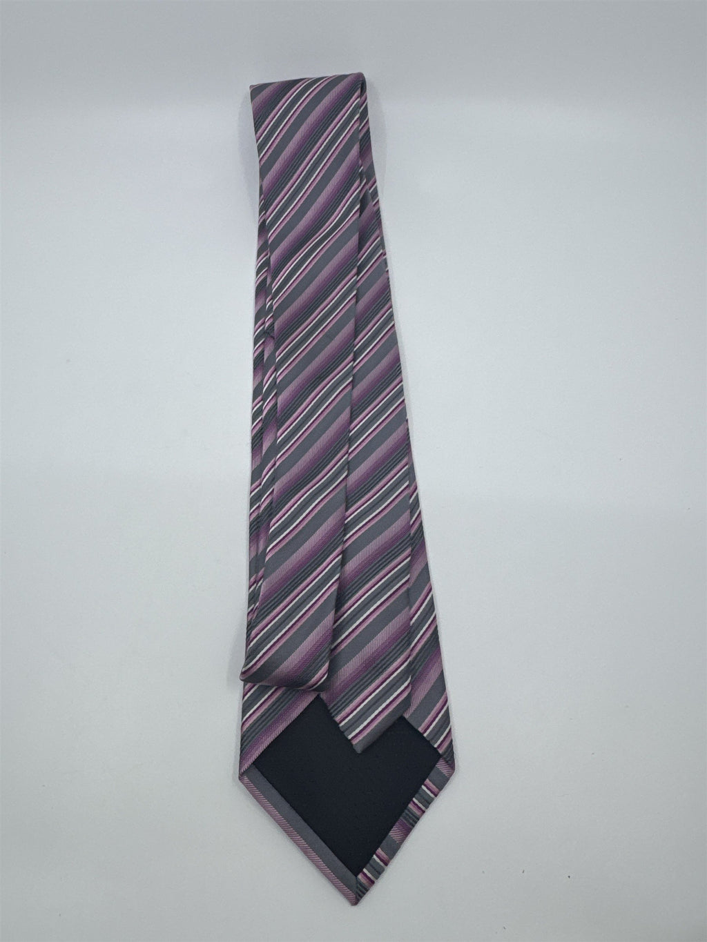 Pink And Silver Striped Geoffrey Beene Men's Neck Tie