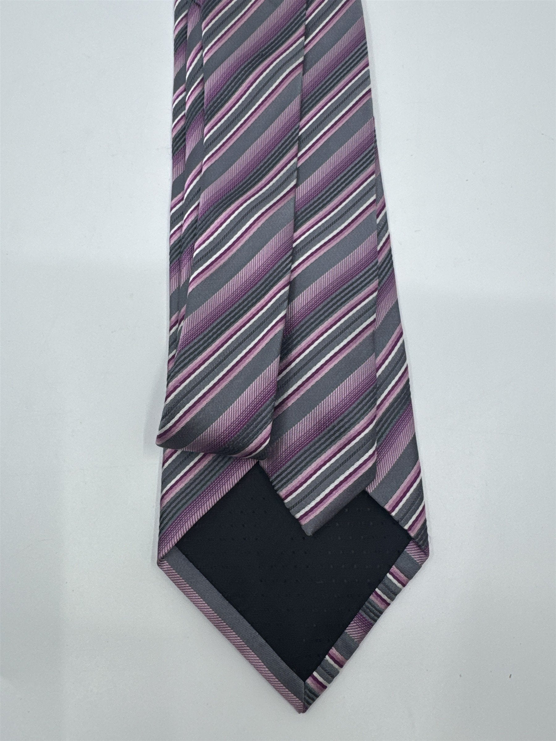 Pink And Silver Striped Geoffrey Beene Men's Neck Tie