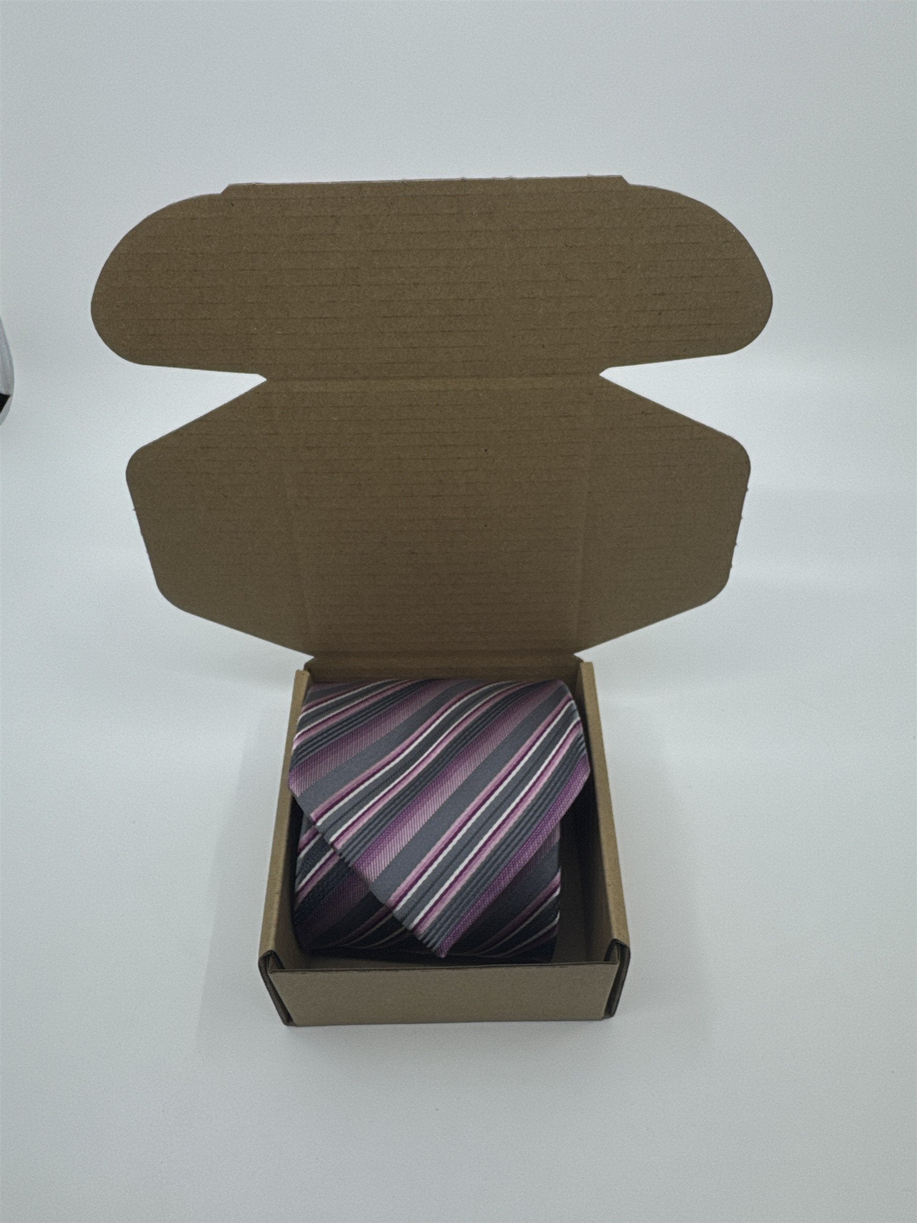 Pink And Silver Striped Geoffrey Beene Men's Neck Tie