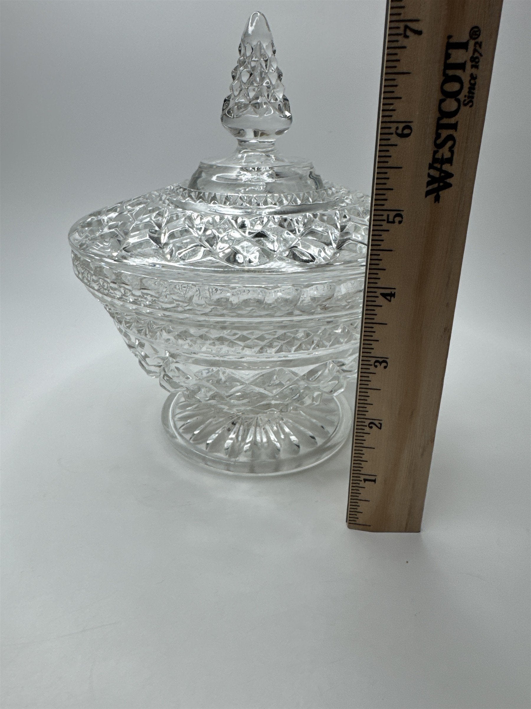 Vintage Anchor Hocking Wexford Covered Pedestal Candy Dish