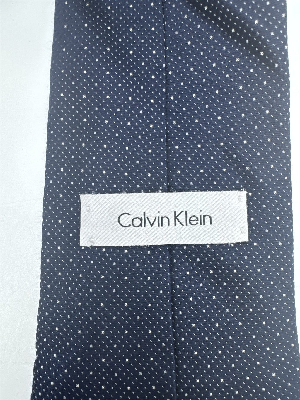 Calvin Klein Blue Men's Neck Tie W/ White Dots