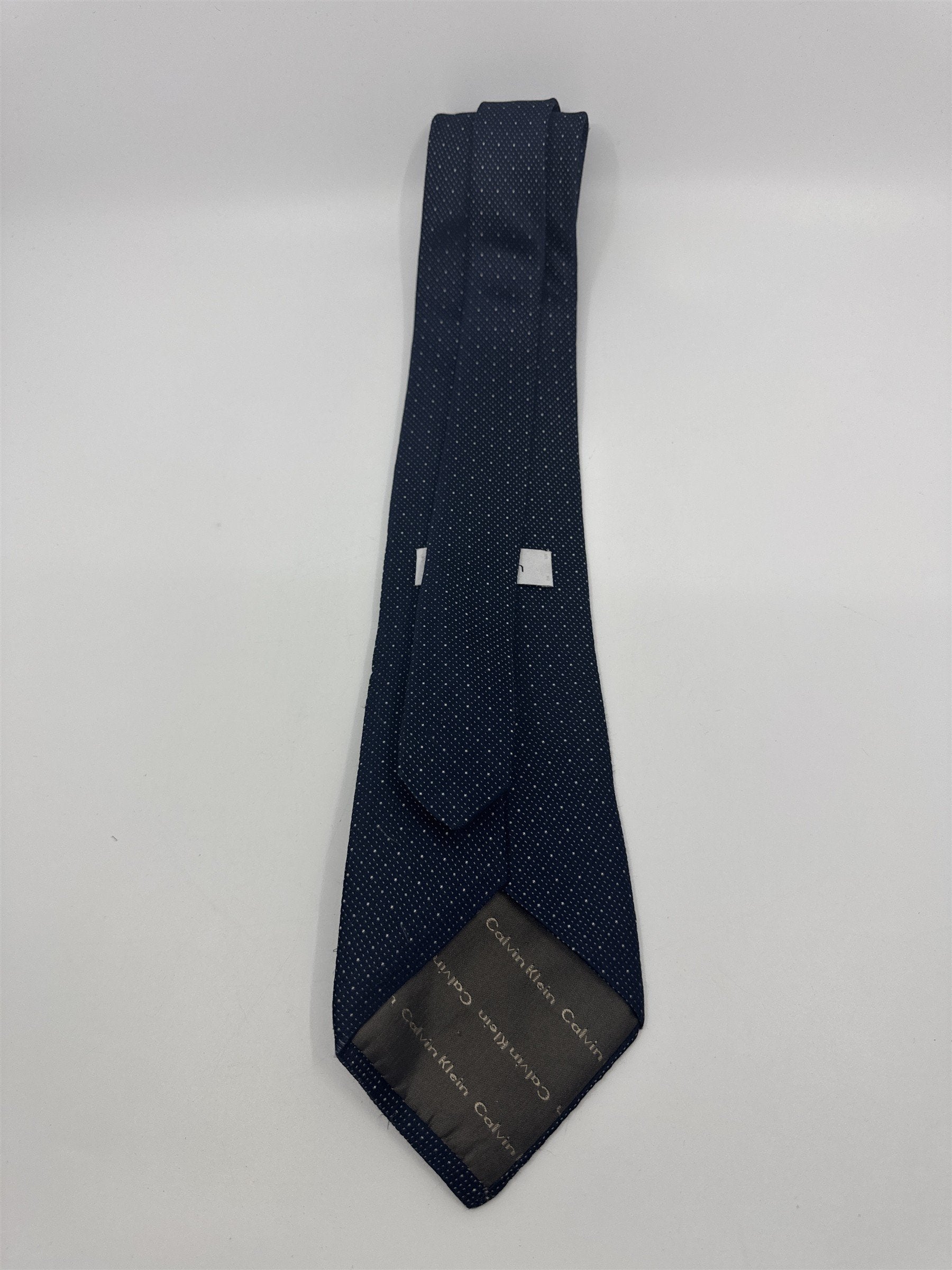 Calvin Klein Blue Men's Neck Tie W/ White Dots