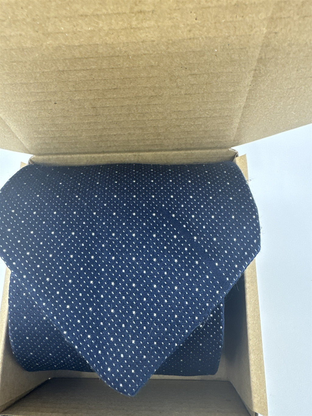 Calvin Klein Blue Men's Neck Tie W/ White Dots
