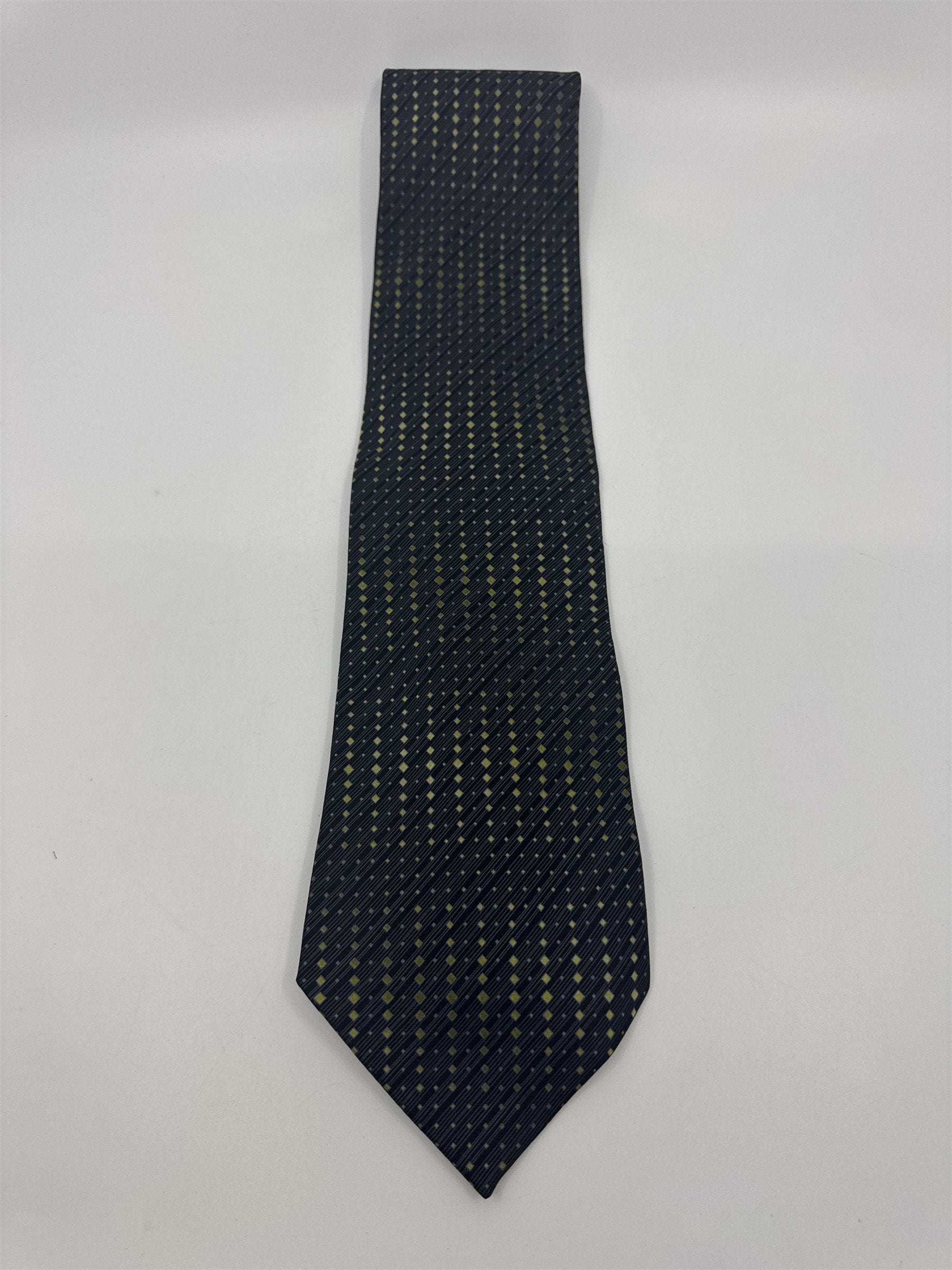 J. Ferrar Black Men's Neck Tie W/ Yellow/Gold Dots
