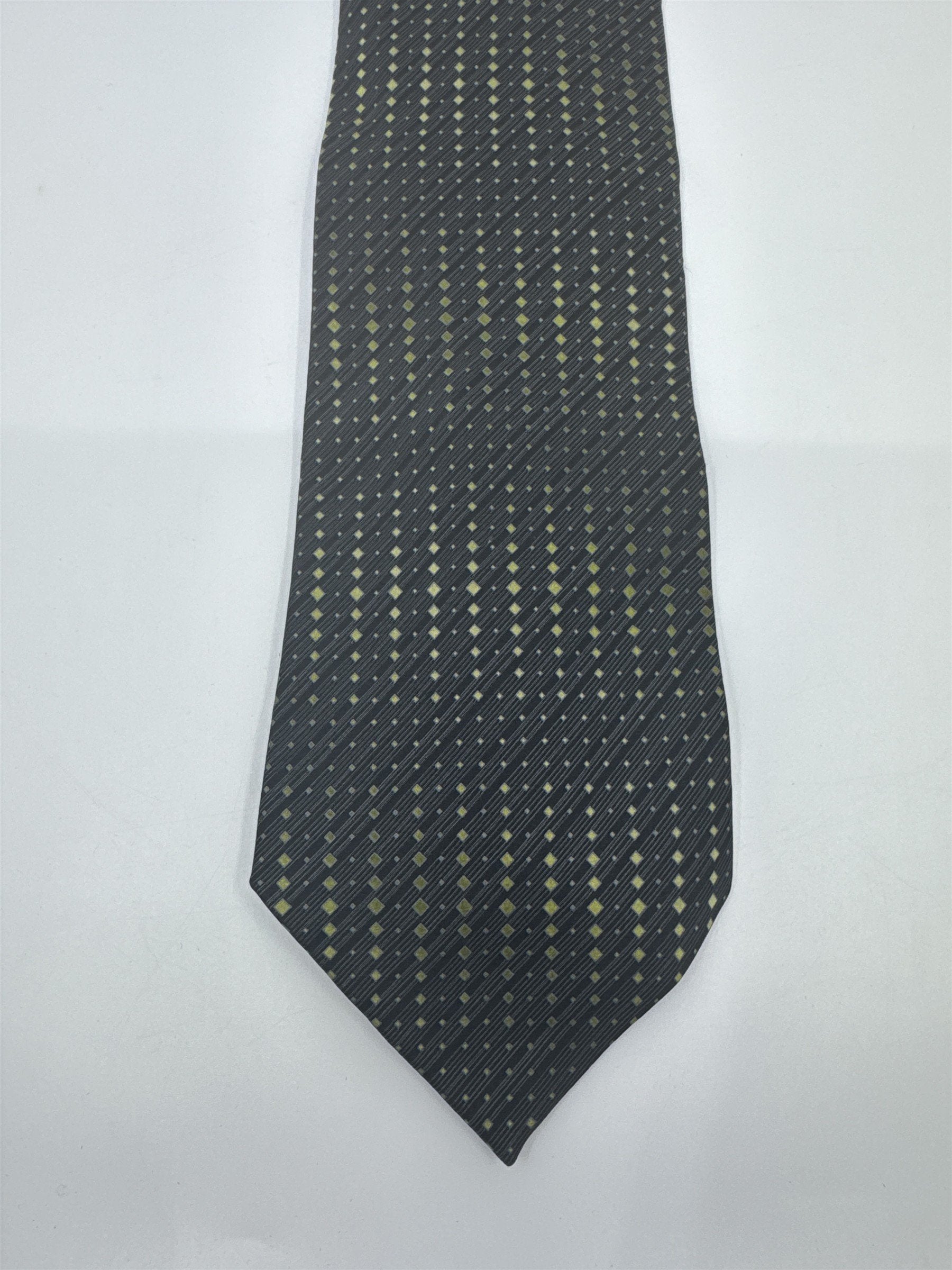 J. Ferrar Black Men's Neck Tie W/ Yellow/Gold Dots