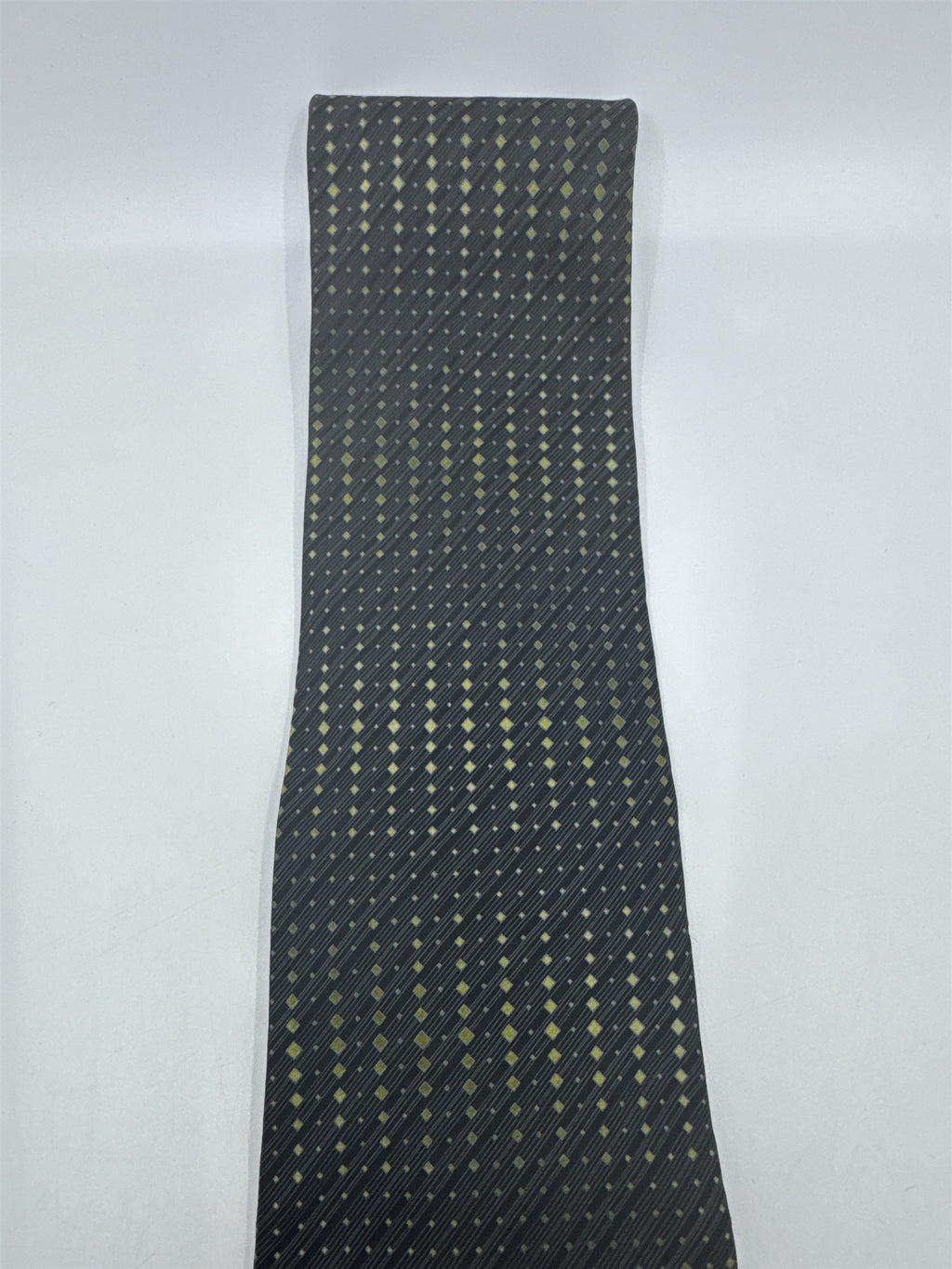 J. Ferrar Black Men's Neck Tie W/ Yellow/Gold Dots