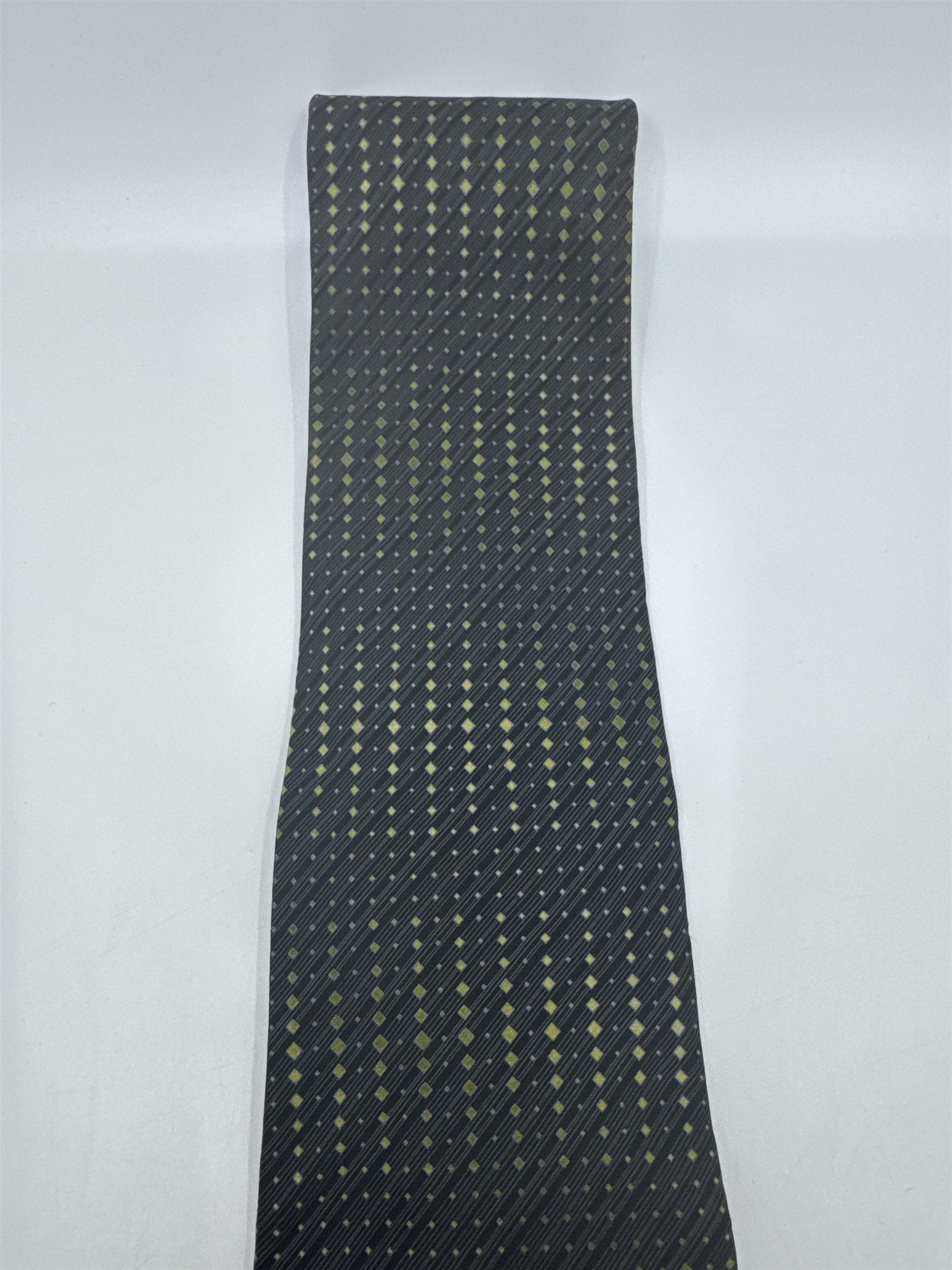 J. Ferrar Black Men's Neck Tie W/ Yellow/Gold Dots