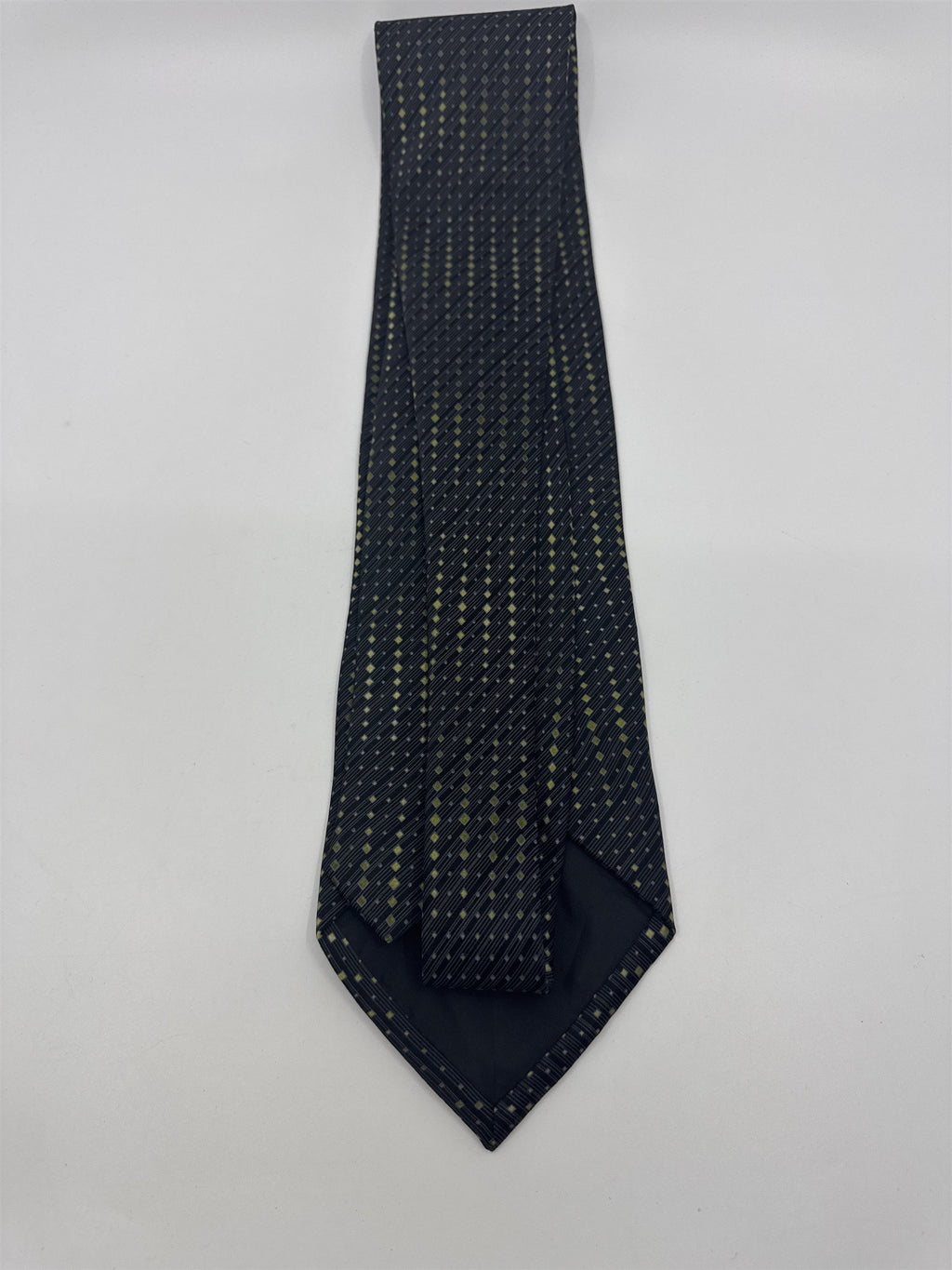 J. Ferrar Black Men's Neck Tie W/ Yellow/Gold Dots