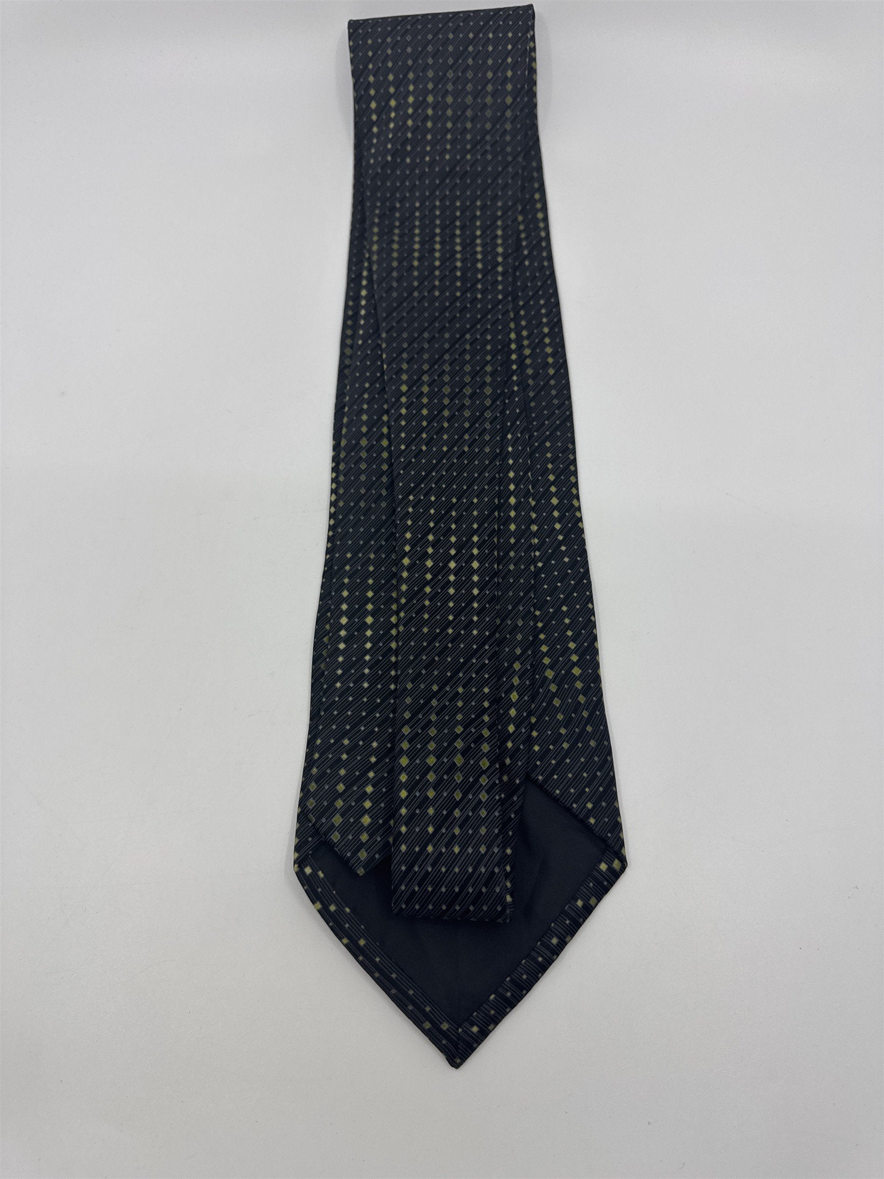 J. Ferrar Black Men's Neck Tie W/ Yellow/Gold Dots