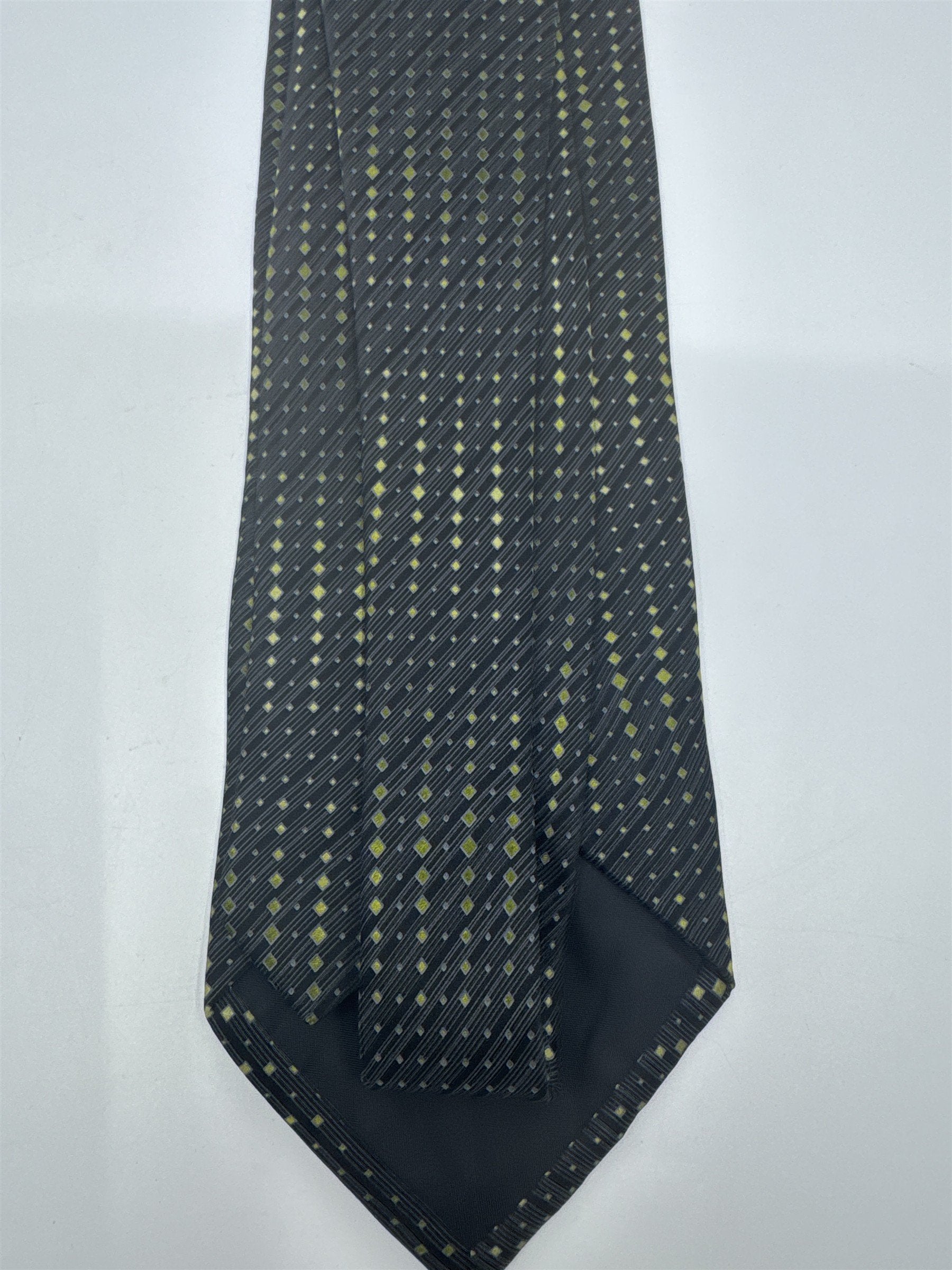 J. Ferrar Black Men's Neck Tie W/ Yellow/Gold Dots