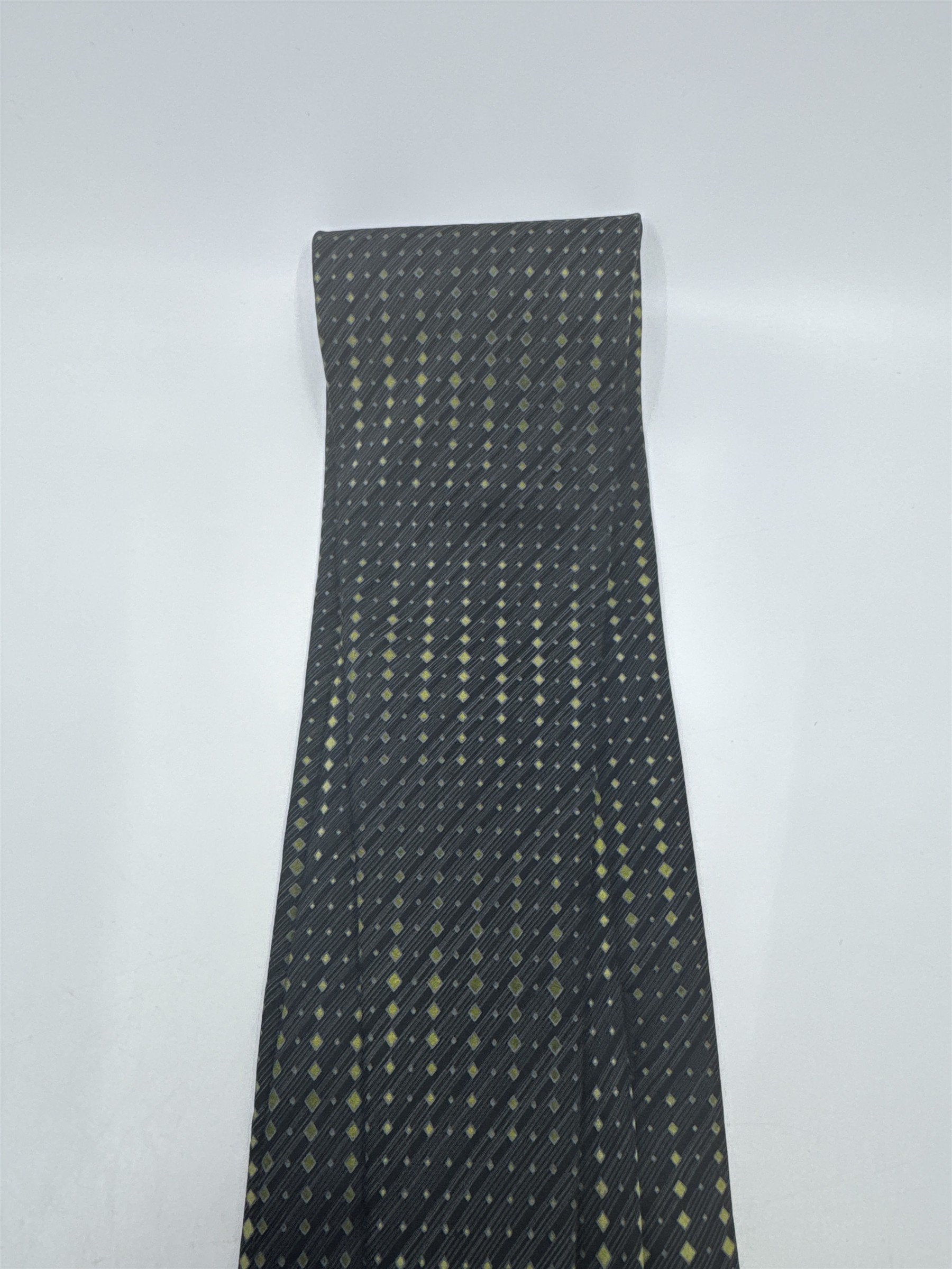 J. Ferrar Black Men's Neck Tie W/ Yellow/Gold Dots