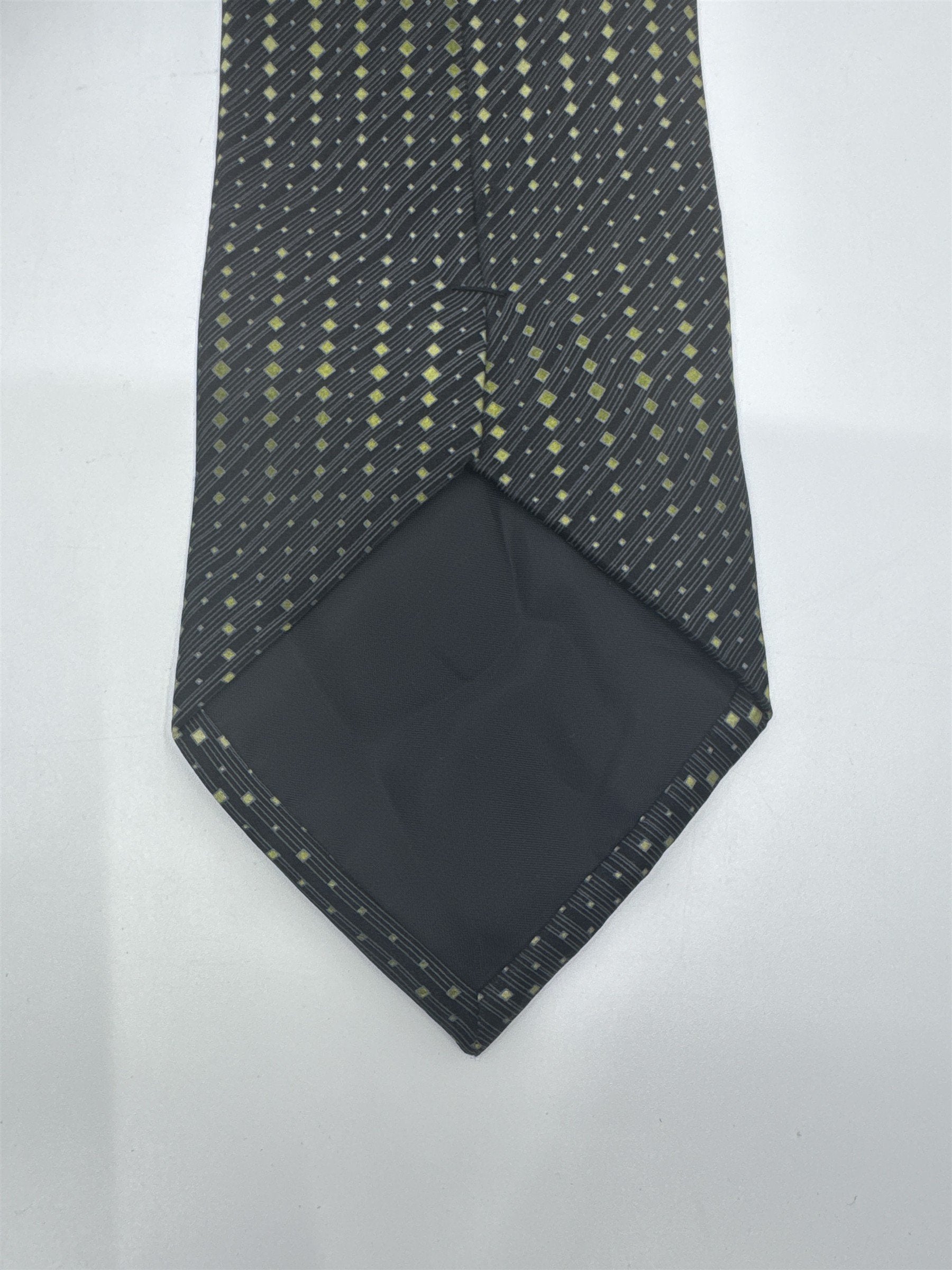 J. Ferrar Black Men's Neck Tie W/ Yellow/Gold Dots
