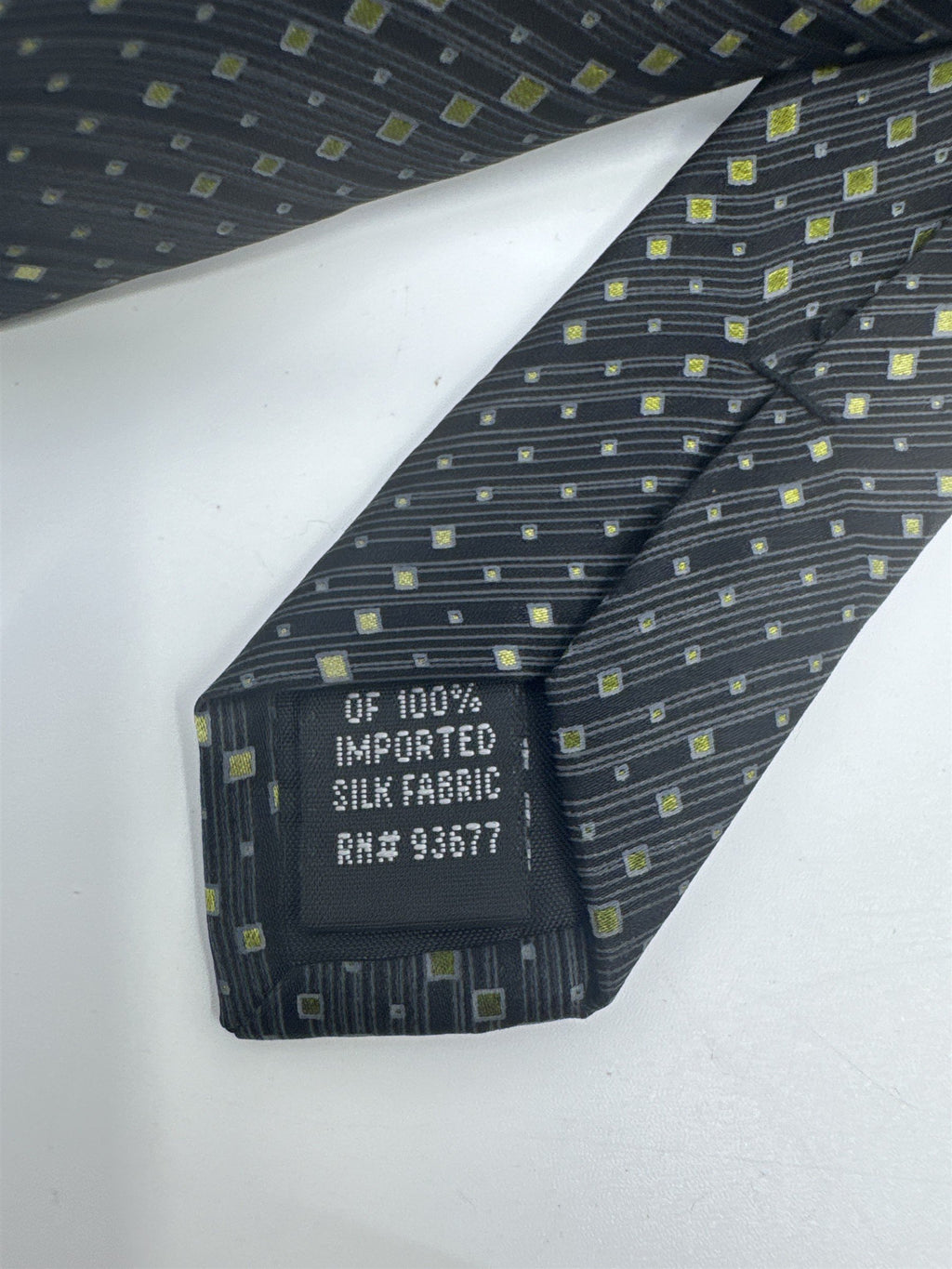 J. Ferrar Black Men's Neck Tie W/ Yellow/Gold Dots