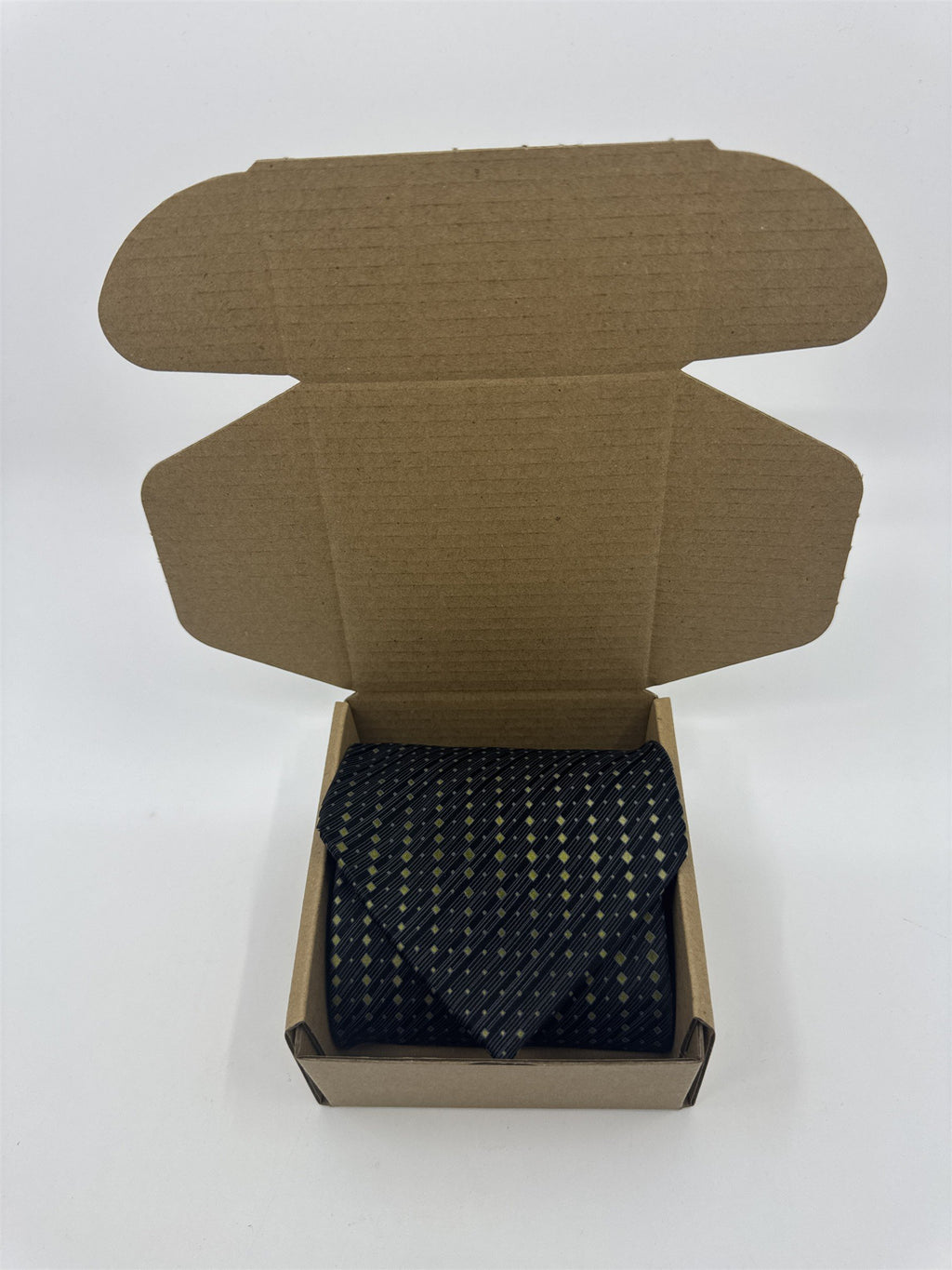 J. Ferrar Black Men's Neck Tie W/ Yellow/Gold Dots